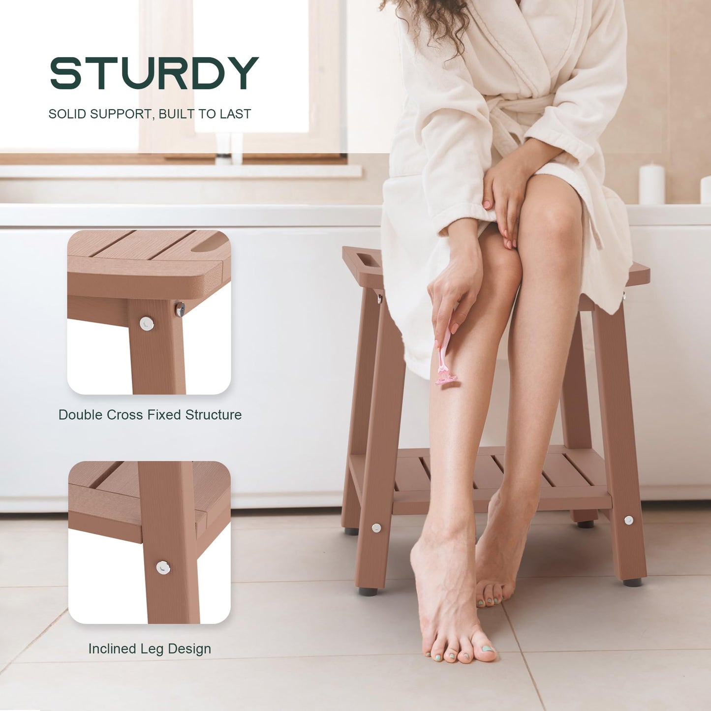 BEKVEM HDPE Stool, Brown Medium, BBS04S64