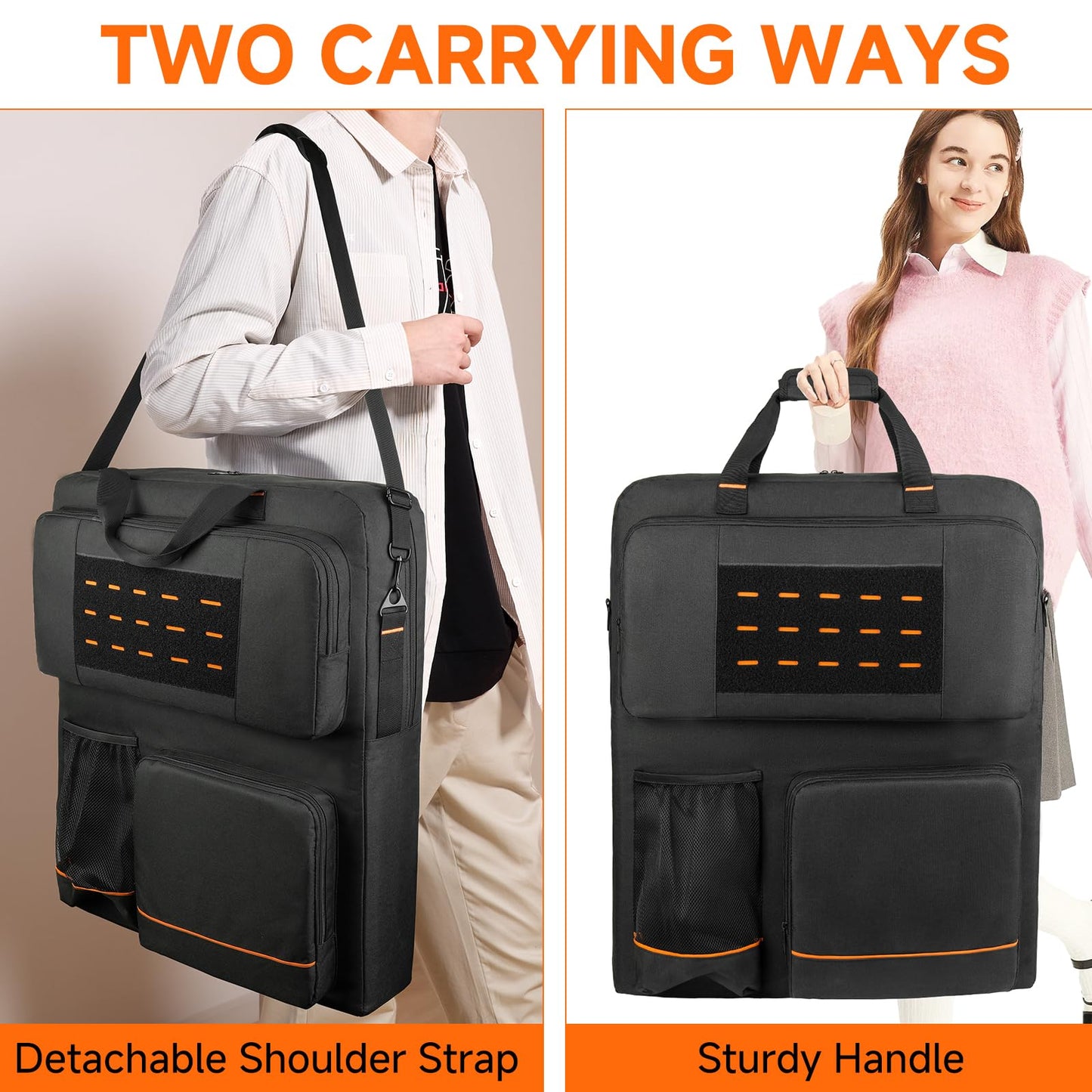 Solar Panel Carrying Case Compatible with Jackery SolarSaga 100W/200W & Anker SOLIX PS100/PS200, Water-Resistant Storage Bag with Adjustable Shoulder Strap & Pockets for Camping Travel