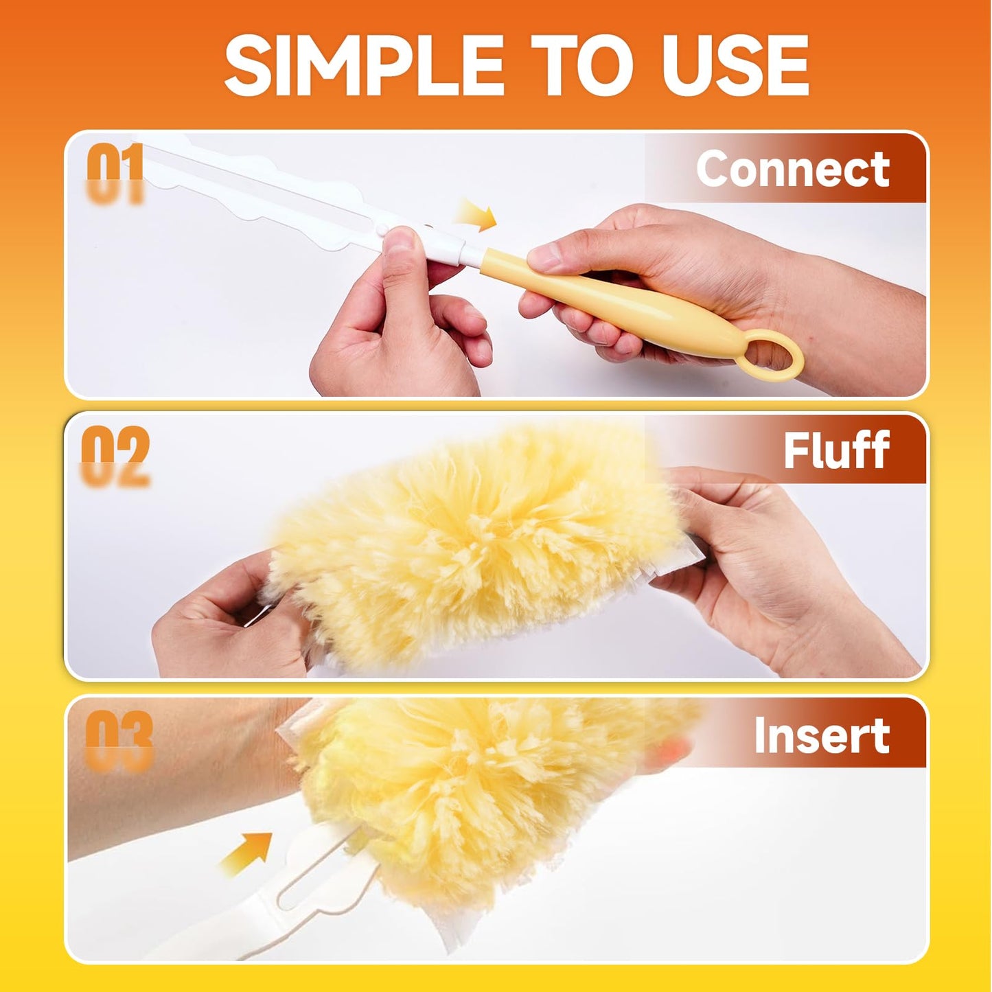 50 Count 360° Heavy Duty Duster Refills Compatible with Swiffer, Larger Size-Extra Thick Electrostatic Disposable dusters Refill for Electronics, Furniture, Blinds, Ceiling Fans, Unscented