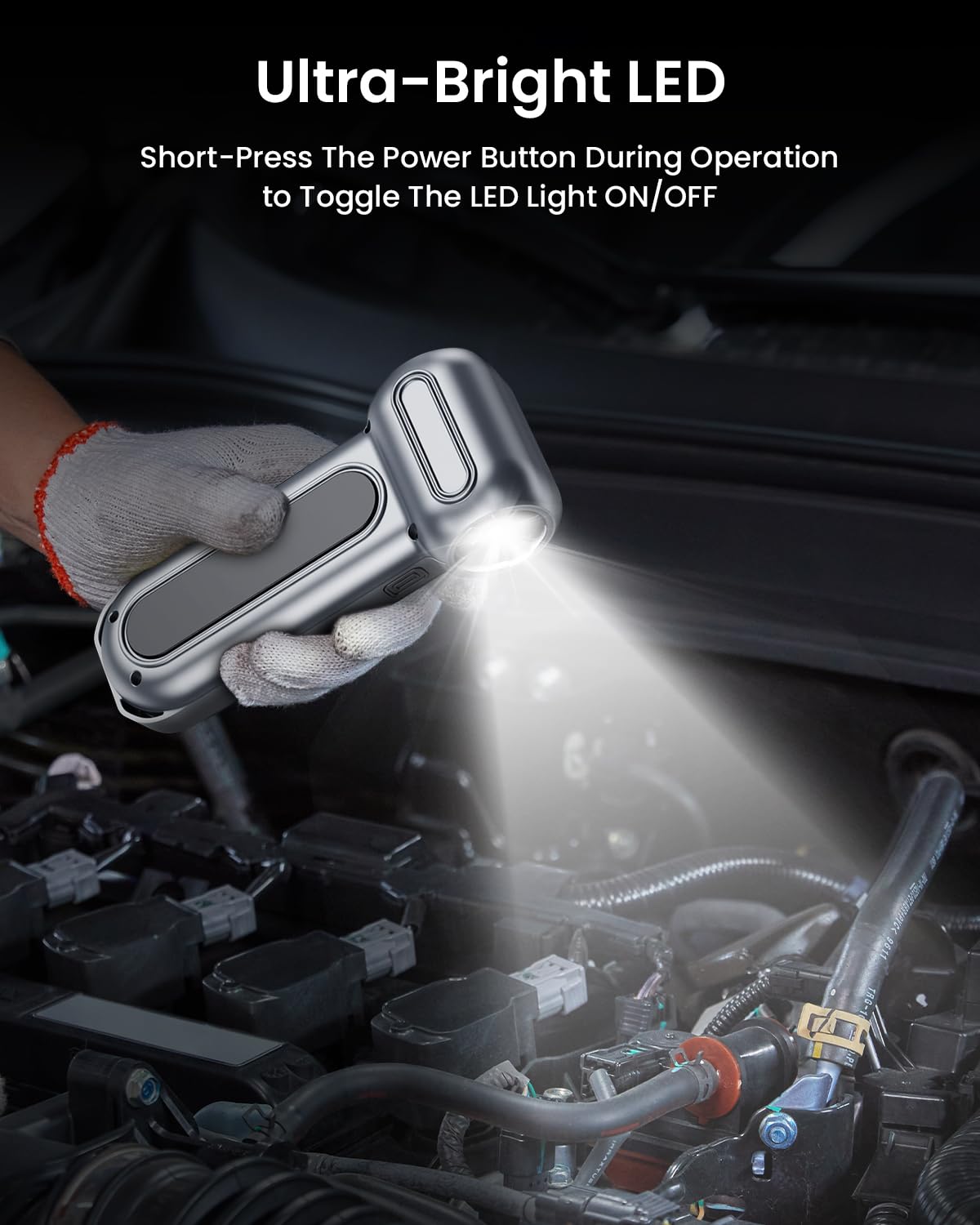 BANKKY Compressed Air Duster - 150,000RPM Turbo Jet Electric Air Duster, Rechargeable Cordless Mini Blower, 4-Speed LED Powerful Handheld Air Blower for Computer, Keyboard, Electronics & Car Cleaning