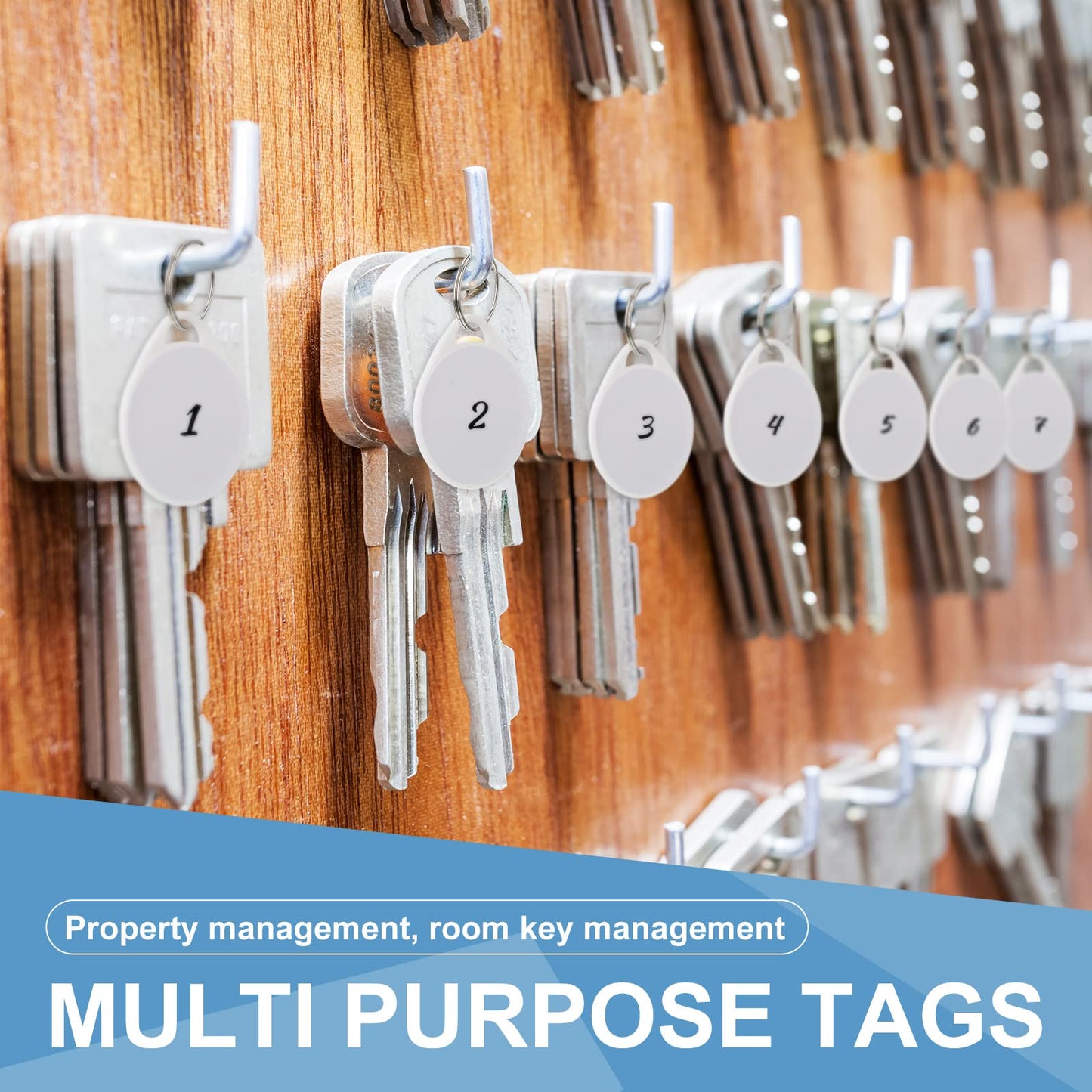 500 Pieces Tough Plastic Key Tags with Split Ring 1.25 Inch Round Item Identifiers Small Waterproof White Writable Key Labels with 1000 Pcs White Label Stickers