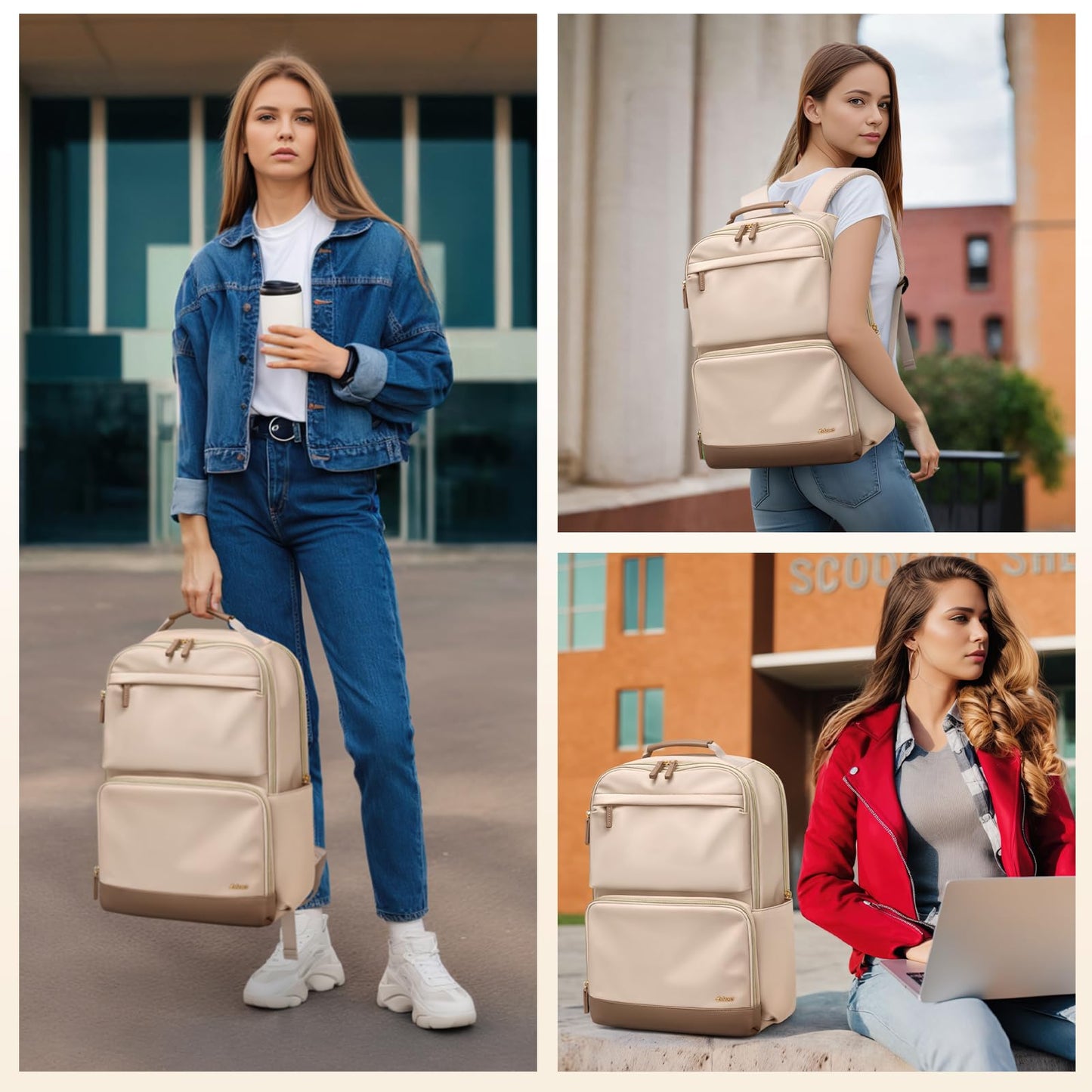 LABOMO Laptop Backpack for Women Men, Womens Work Backpacks with 16 Inch Laptop Compartment Waterproof Computer Bag Casual Backpack Purse for Work School Travel