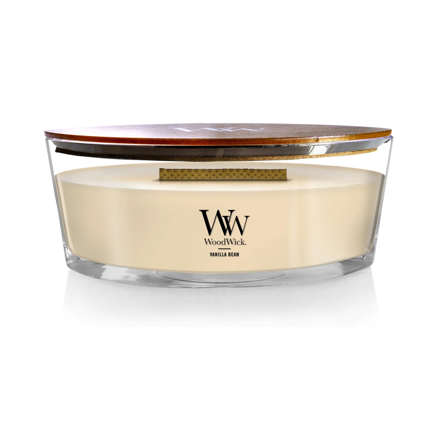Woodwick Ellipse Scented Candle, Vanilla Bean, 16oz | Up to 50 Hours Burn Time