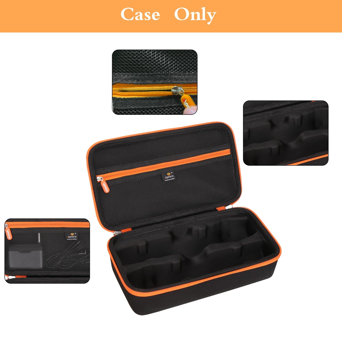 Aproca Two Microphone Case Compatible with JBL Wireless Two Microphone System, Portable Handheld Dual Mic Bag for Receivers, Adapters, AA Batteries-Black
