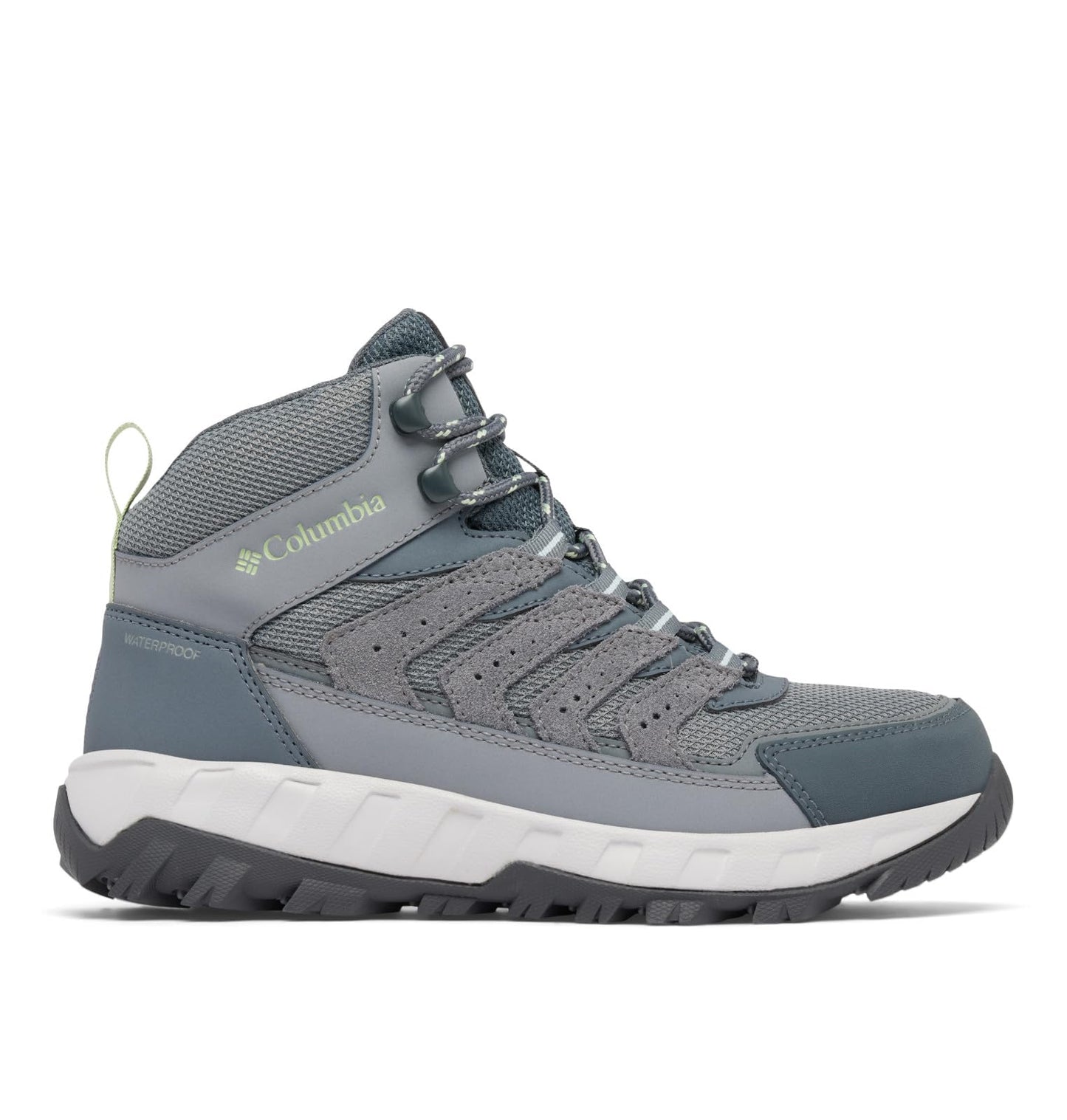 Columbia Women's Strata Trail Mid Waterproof, Titanium Grey Steel/Sage Leaf, 6