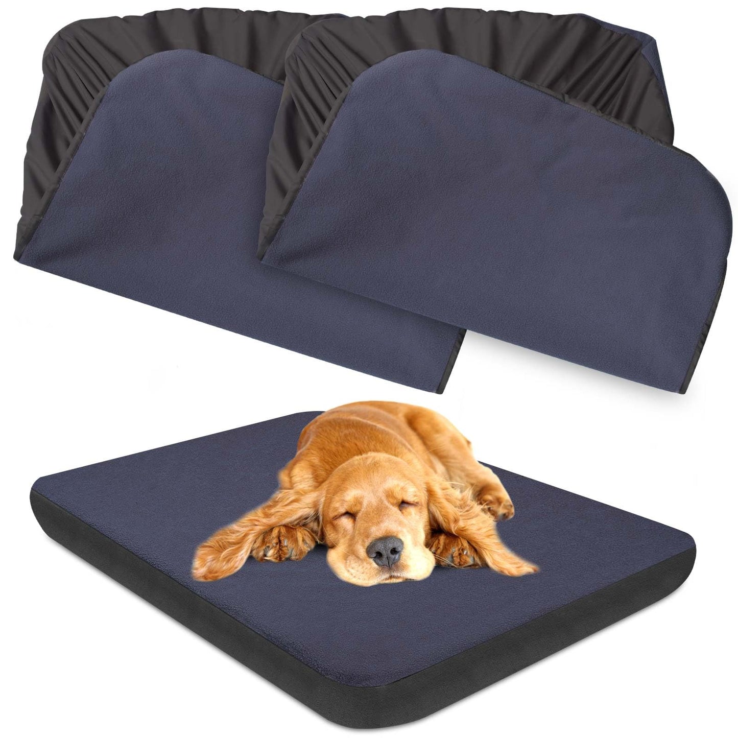 Dog Bed Covers Replacement Washable 100% Waterproof Dog Bed Cover 2 Pack Soft Noiseless Dog Bed Sheets for Dog Bed/pet Bed, 44" x 35" Blue