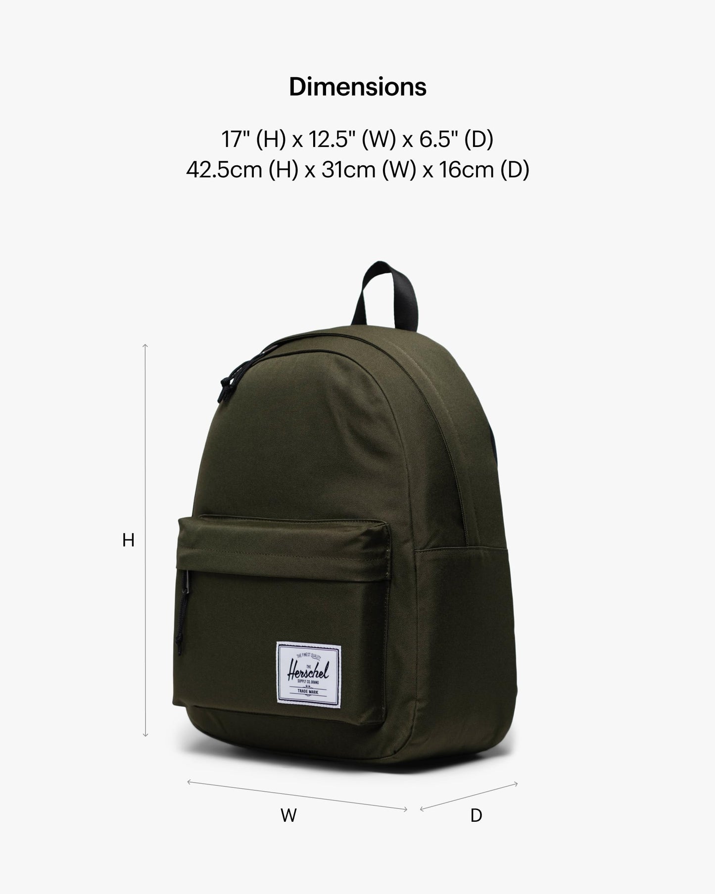 Herschel Supply Co. Classic Backpack, Ivy Green, Standard - 26L