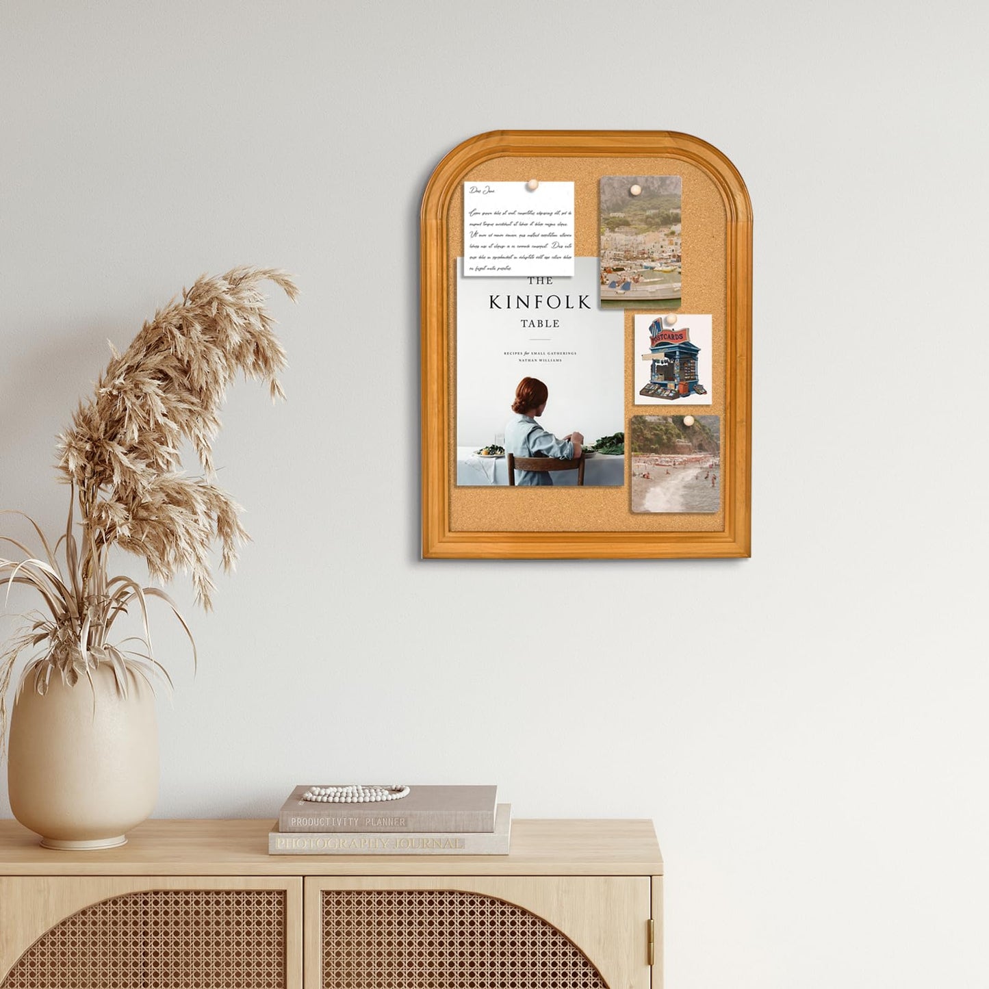 Aitakatta Cork Board for Walls, 17X13 inches Bulletin Board with Frame, Decorative Hanging Pin Board Vision Board Message Board for Office School Home Decor(2R&2S,4333,1p)