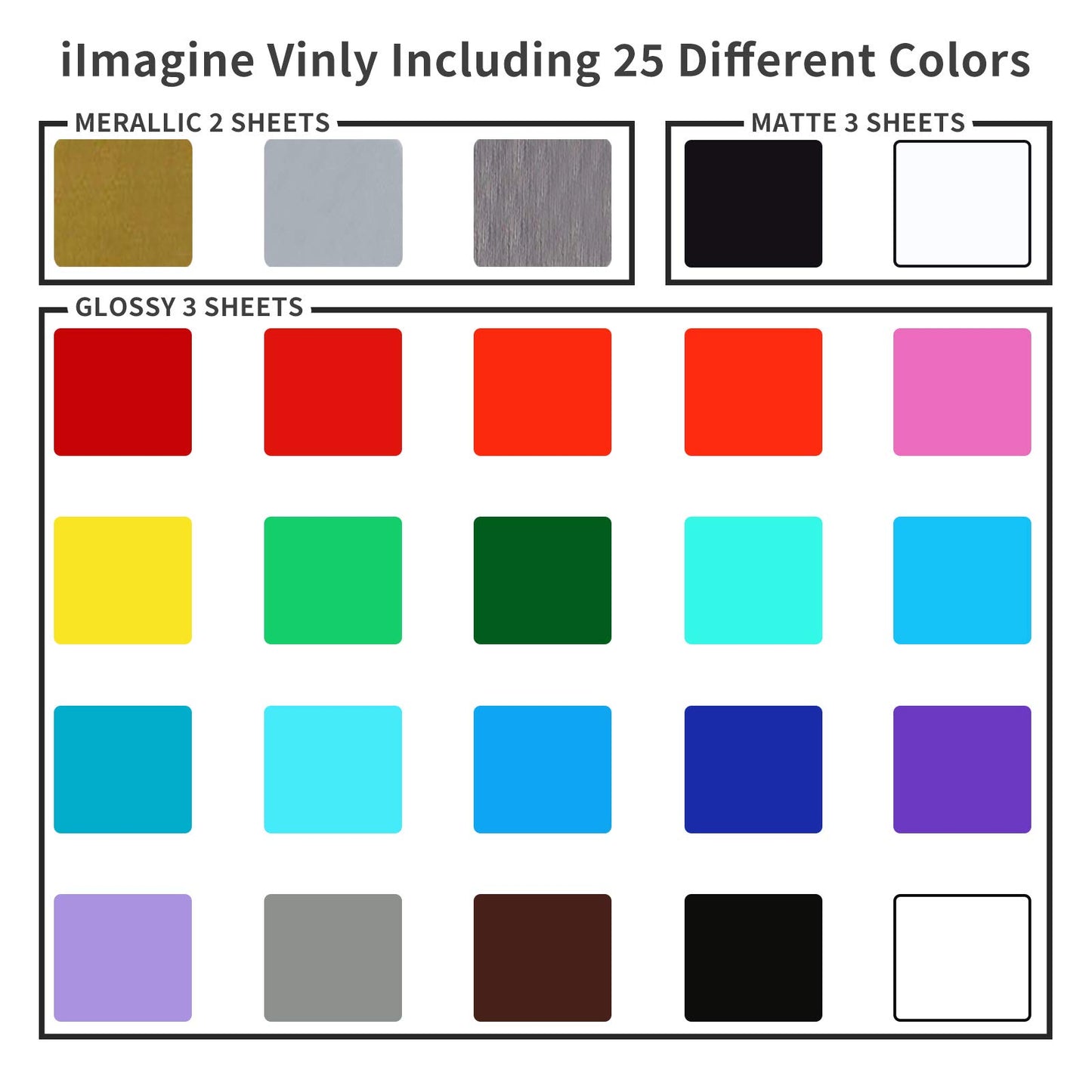 iImagine Vinyl 72-Sheets of Premium Permanent Self Adhesive Vinyl Sheets, 30.5cm x 30.5cm