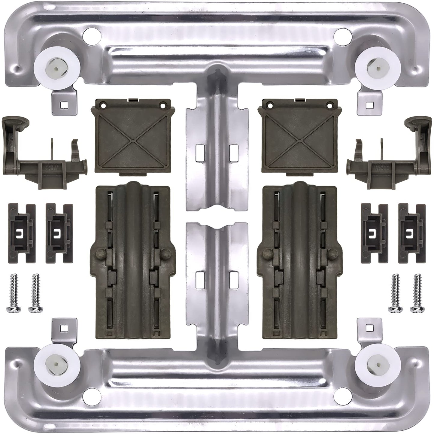 Upgraded W10350375 W10712395 Dishwasher Upper Rack Adjuster Metal Kit with 1.25in Wheels for Kenmore Whirlpool Kitchenaid Dishwasher Upper Rack Replacement Parts Replace AP5957560 PS10065979