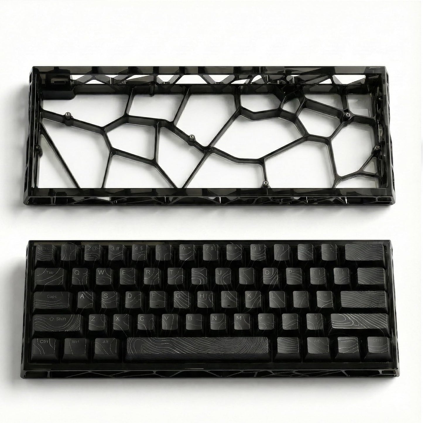 Hyekit 60% Transparent Polycarbonate Keyboard Case for Wooting60 Mad60 Win60 GH60 HM66 M6lite Rakka - Easy Installation