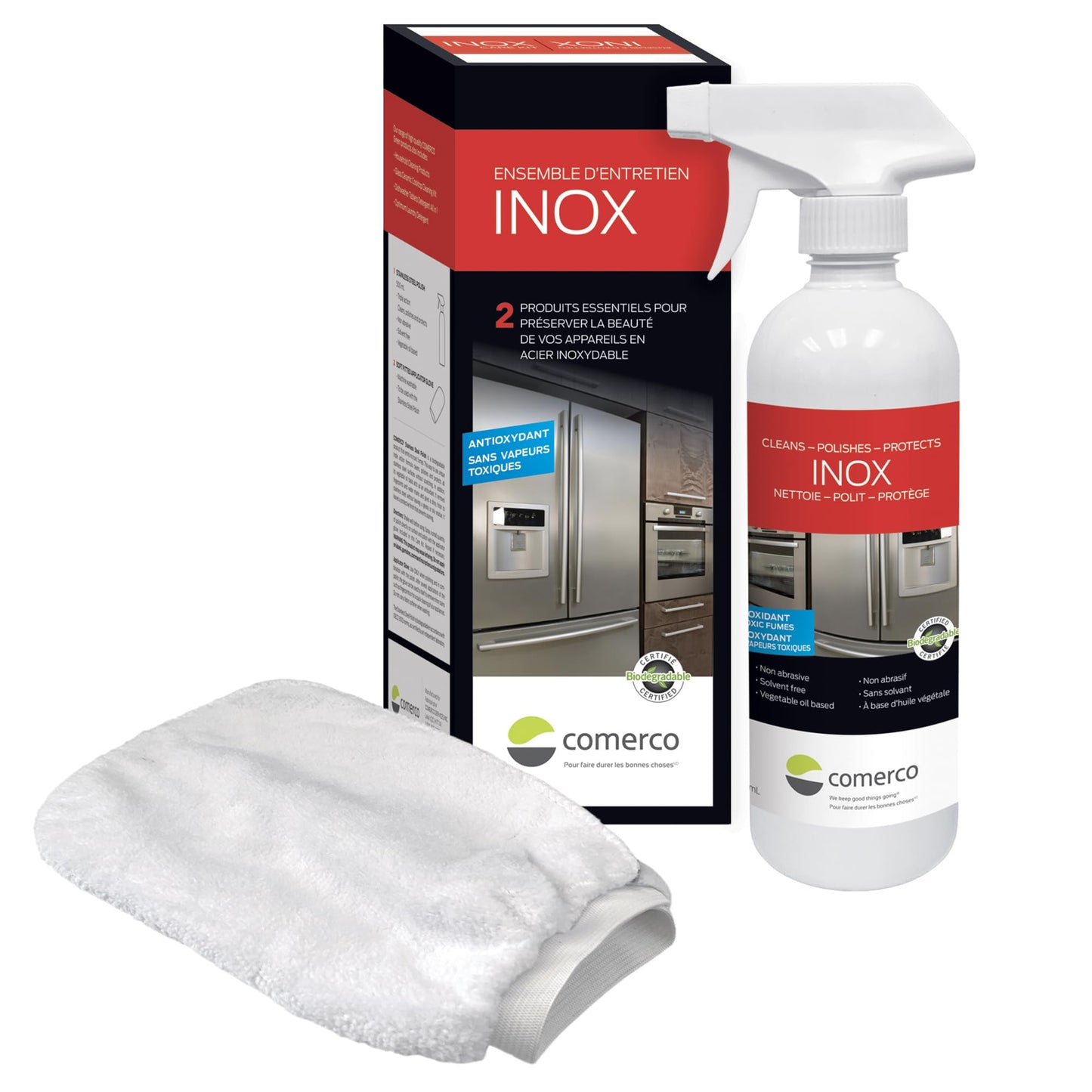 Stainless Steel Care Kit INOX, Biodegradable *Bonus Applicator Glove*