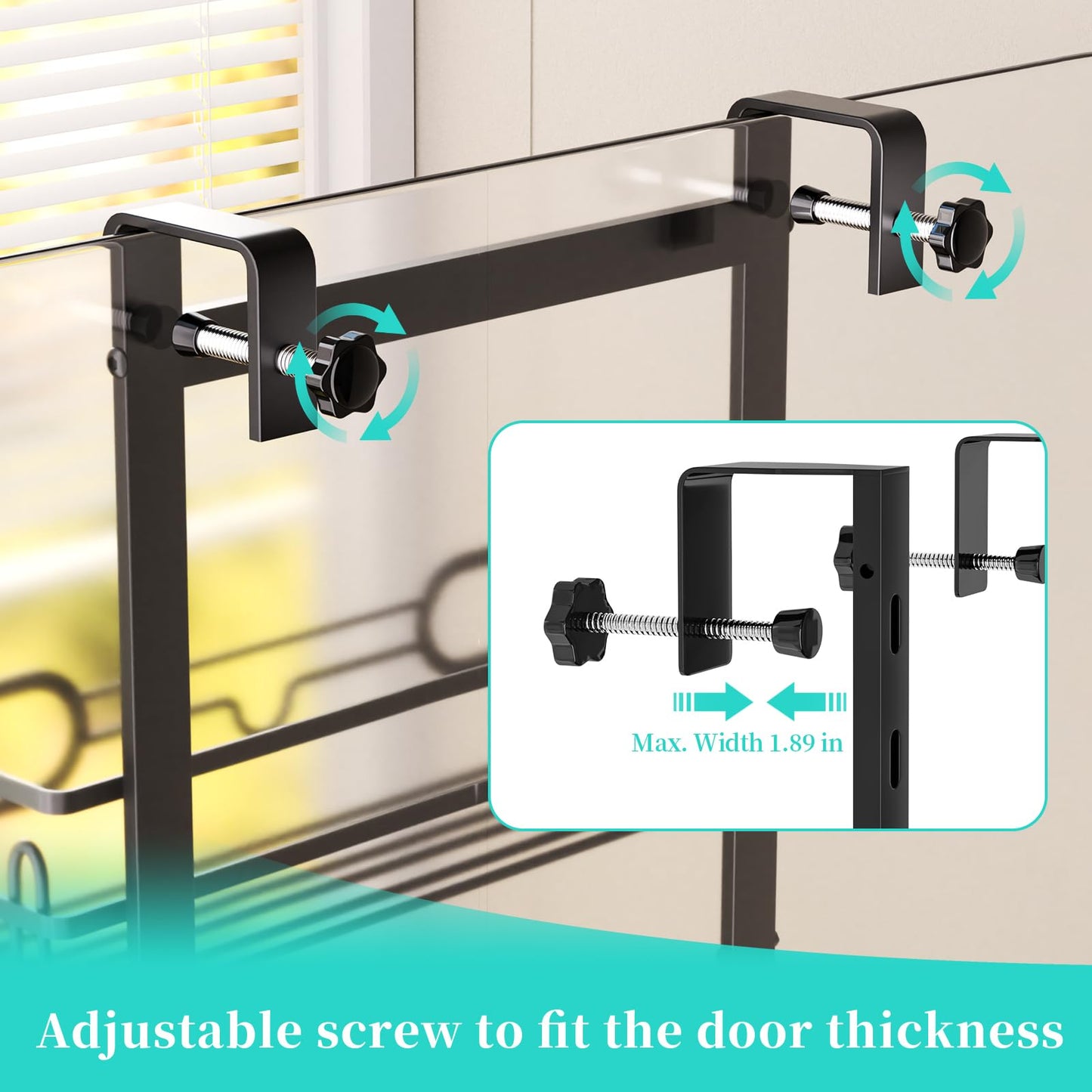 HapiRm Adjustable Shower Caddy Hanging - 4-Tier No Drilling Over The Door Shower Caddy, Rustproof Shower Organizer Hanging with 2 Soap Holders & 22 Hooks, Bathroom Shelves for Shampoo, Conditioner