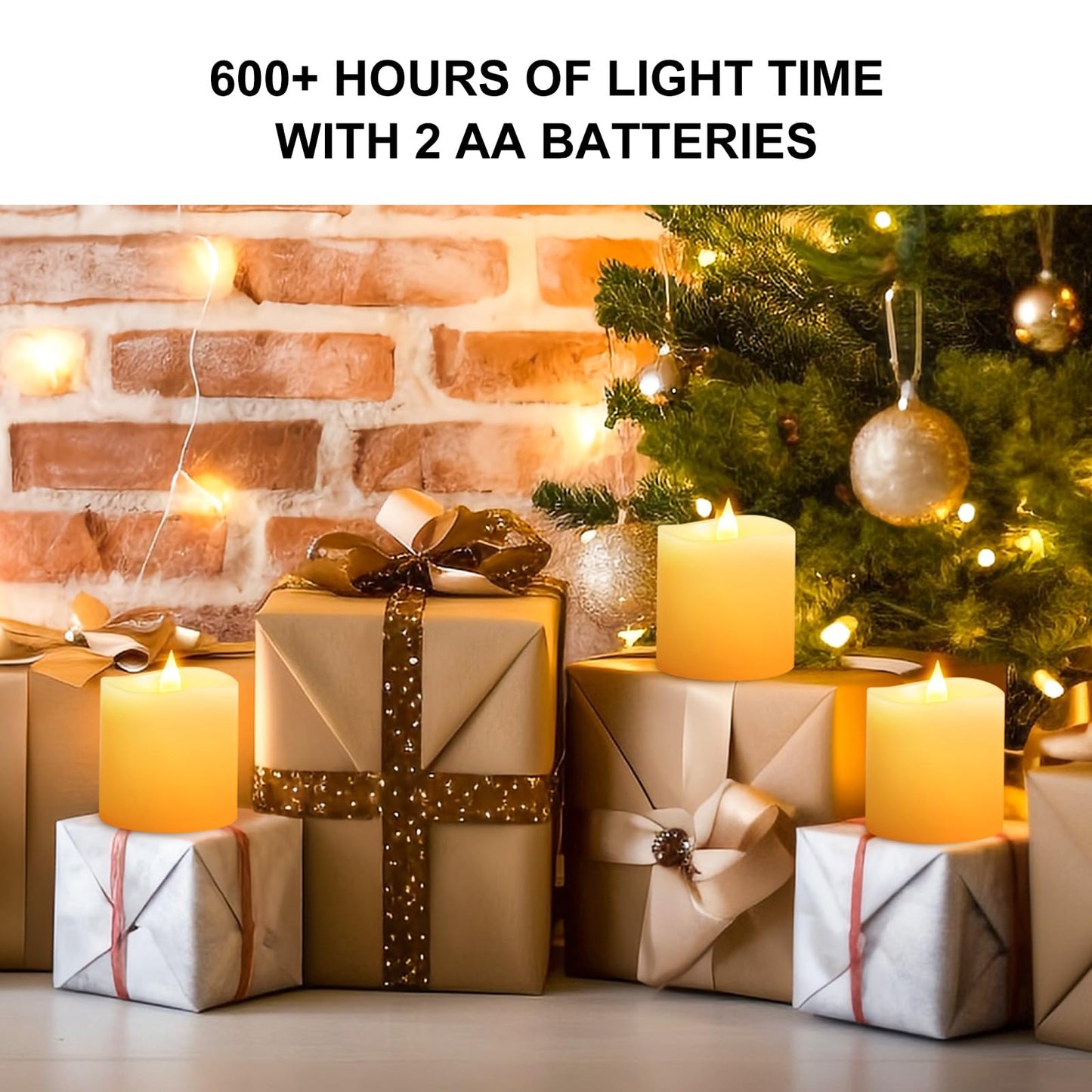 3x3 Flickering Flameless Candles Set of 3, Real Wax Pillar LED Candles with Battery Candles Flickering,with Timer, 3 inch Flameless Candles with Remote,battery powered candles, for Party/Wedding,Ivory