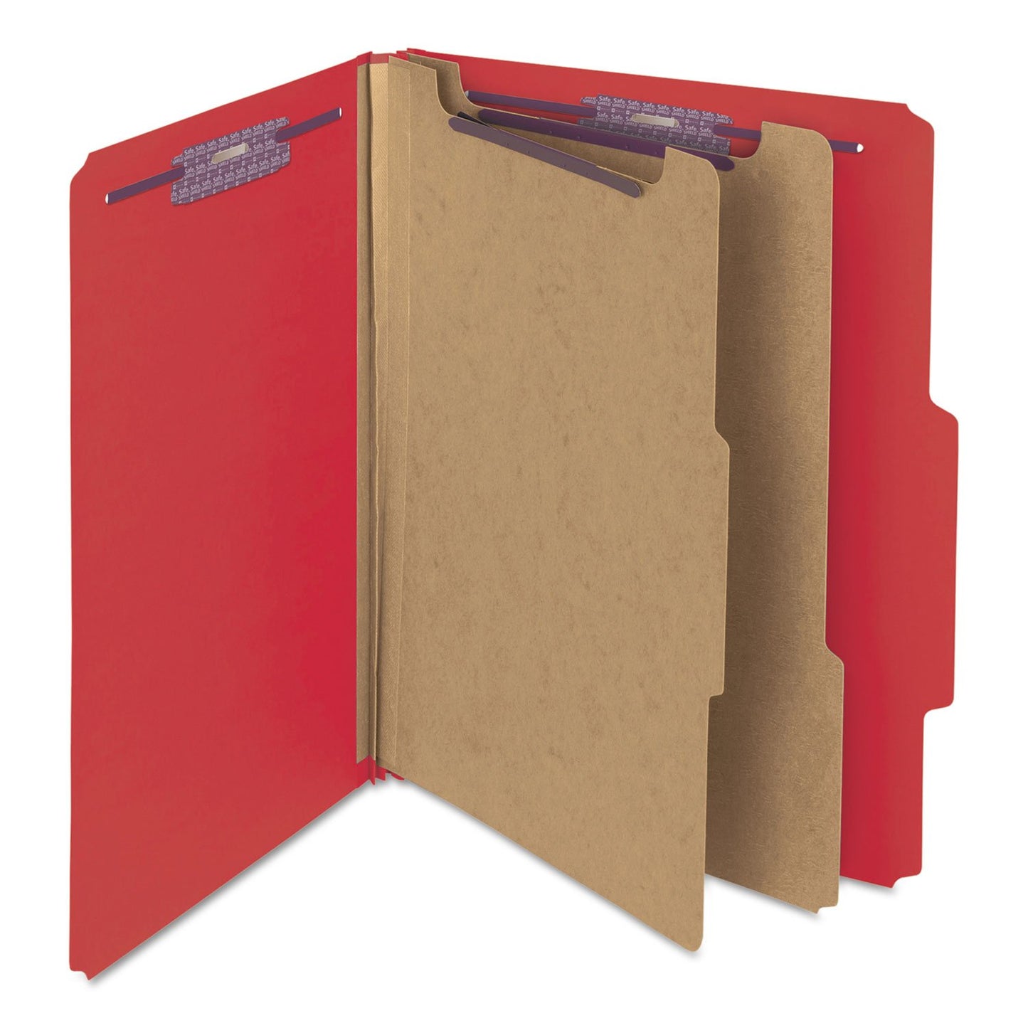 Smead Pressboard Classification Folders, Six-Section, Letter, Bright Red, 10 Per Box (14031)
