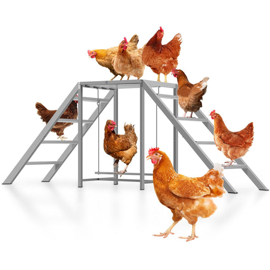 Chicken Coop Perches with Swing, Roosting Bars, Chicken Run Accessories Toy, Wooden Ladder for Pet's Healthy & Happy, Sturdy and Easy to Clean, Suitable for Backyard Farm