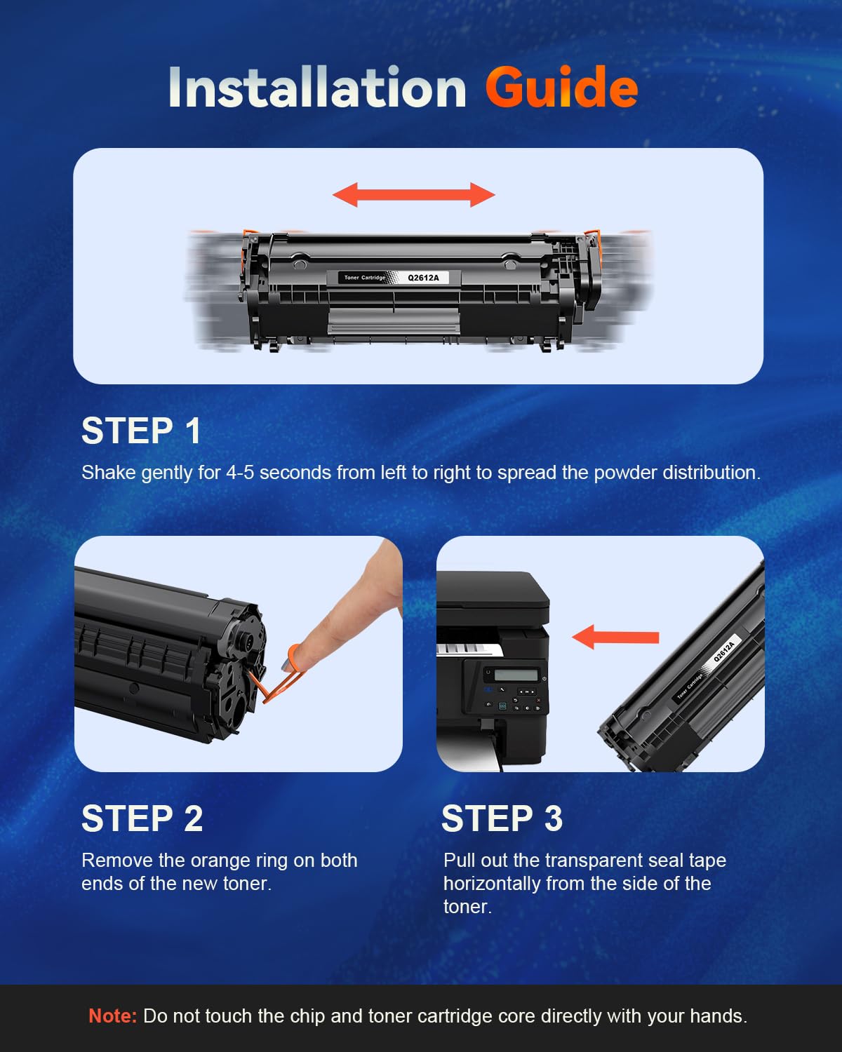 [2 Pack] 12A Toner Cartridge, 1020 toner Compatible Replacement for HP Q2612A 12A 2612A Work with HP Laserjet 1020 1022 1012 1010 3050 1015 1018 1022NW 3015 3020 M1319F Printer toner (Black 12A Toner)