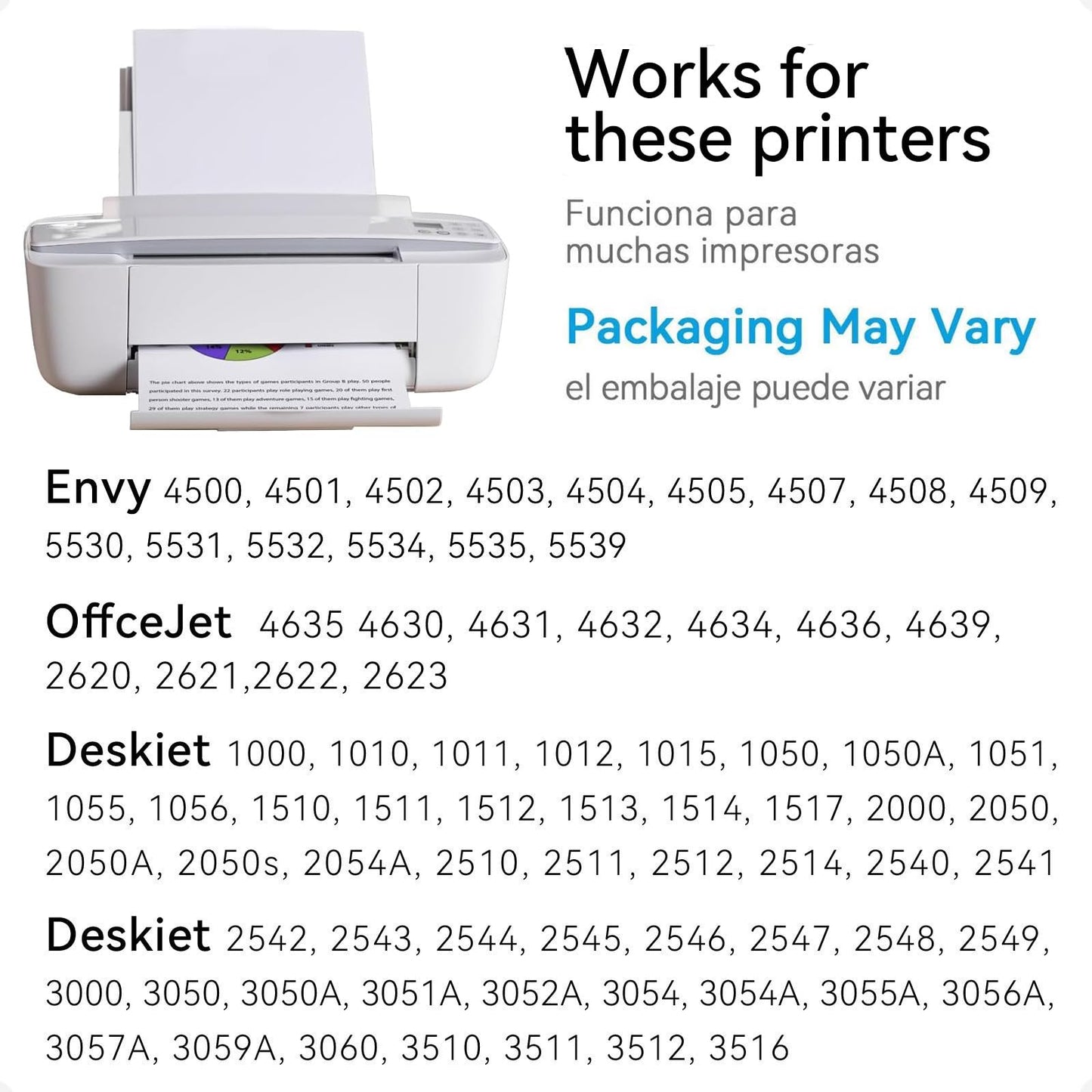 61XL Ink Cartridge Compatible for HP 61 Ink Cartridge Black Colour Compatible for Envy 4500 5530 4502 DeskJet 1000 2542 2540 3050 3050a OfficeJet 4630 Printer