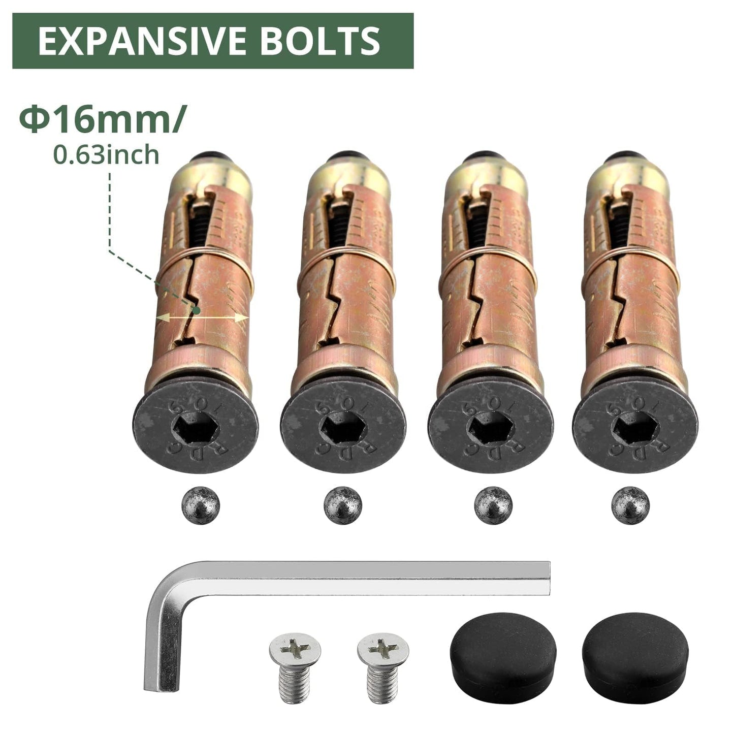 EYPINS Security Ground Anchor, Heavy Duty Alloy Steel Anti-Theft Floor Wall Anchor Lock for Motorcycle, Bicycle, Scooter, Chain Lock,Outdoor Indoor Concrete Brick Surfaces Installed