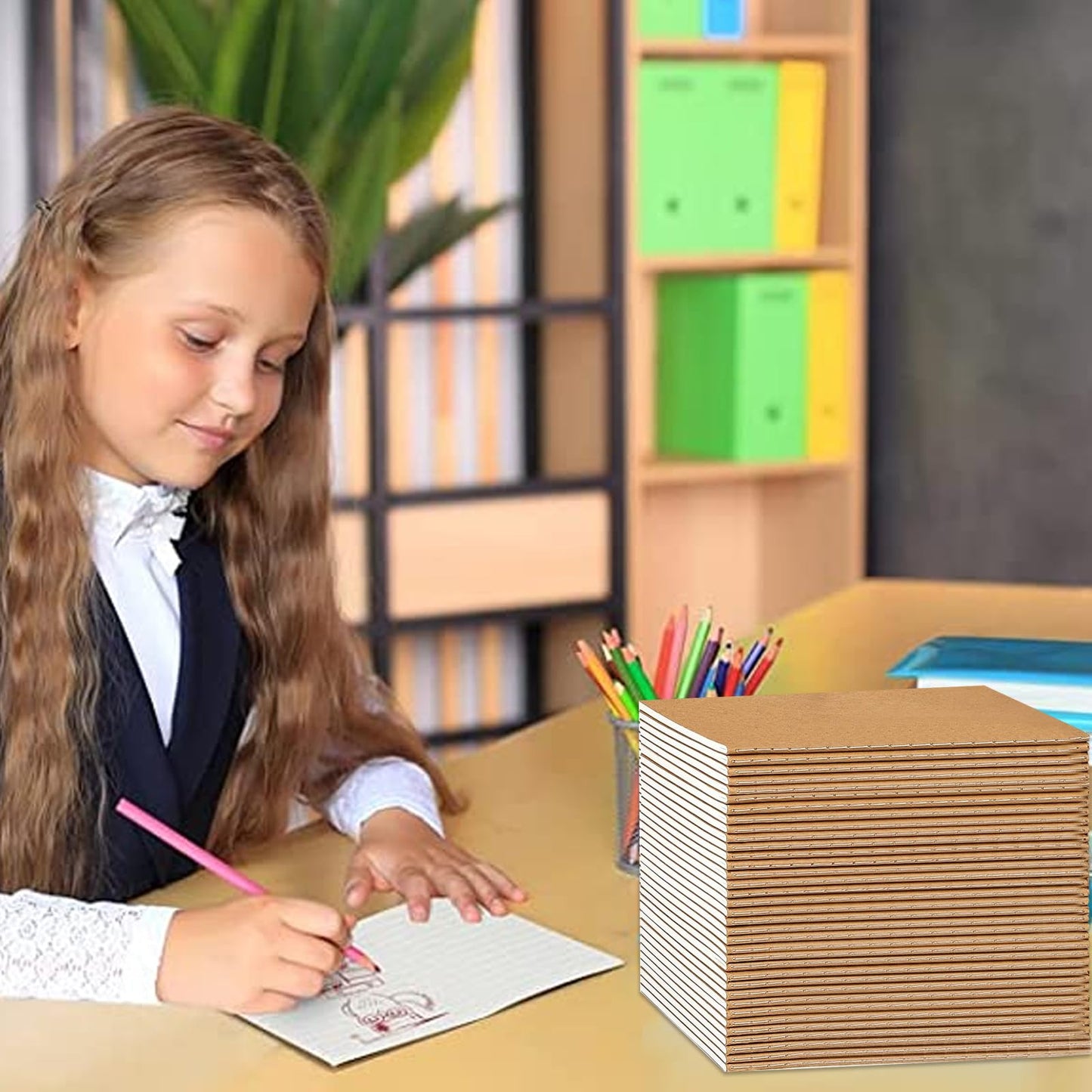 Mini Notebooks 96 Pack, Pocket Size 3.5 x 5.5 Inch Small Journals, Kraft Lined & Blank Memo Notepads for Travelers, Students, Office School Supplies (Brown & Black)
