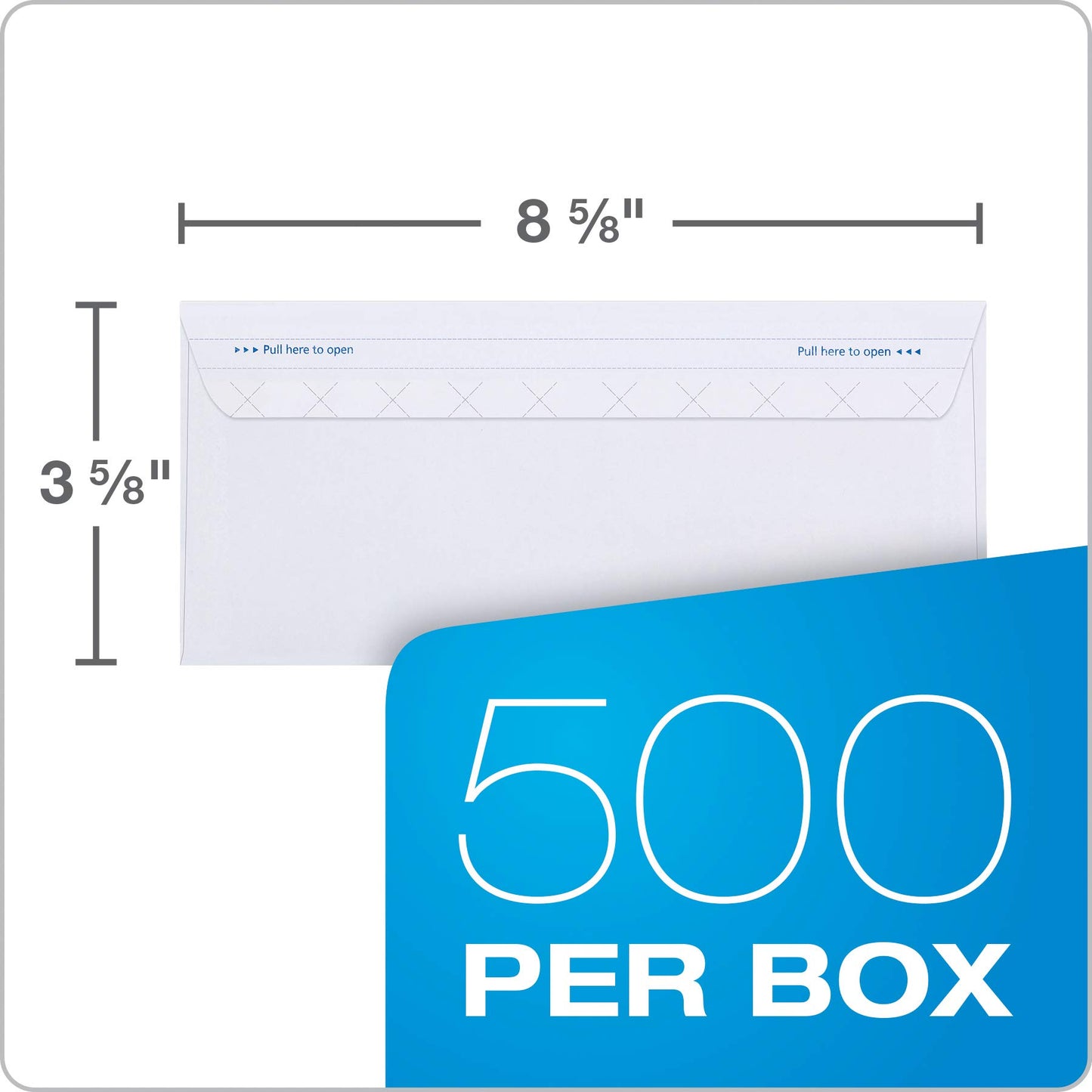 Columbian Envelopes, #8 5/8 Security, Double Window, SimplySafe Tamper-Evident, Release & Seal Self-Seal, White, 3-5/8" x 8-5/8", Security-Tinted Interior, 500 Per Box
