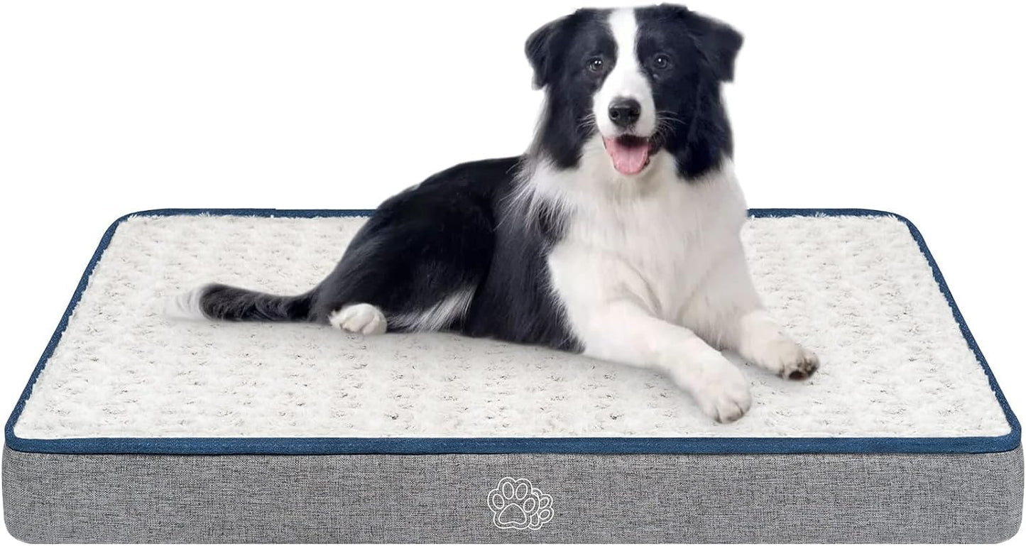 EMPSIGN Waterproof Dog Bed for Crate Pad Reversible Cool and Warm, Pet Beds with Washable and Removable Cover, Sleeping Mats for Large Medium Small Dogs