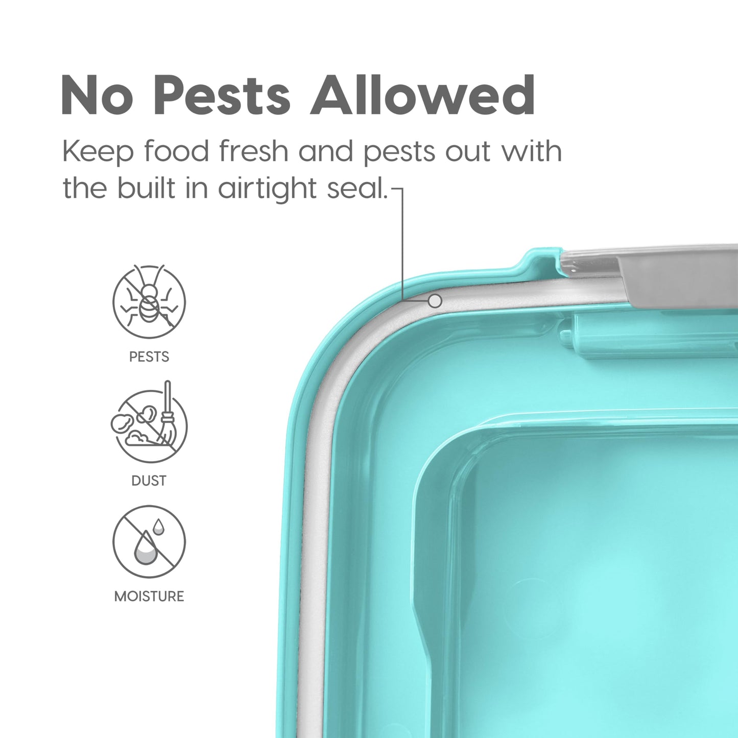 IRIS USA Airtight Dog Food Storage Container Combo, 30 lb + 11 lb Stackable Pet Food Bins with Wheels, Cat Food & Dog Treat Storage, BPA Free, Includes 2-Cup/450 g Scoop, Seafoam Blue