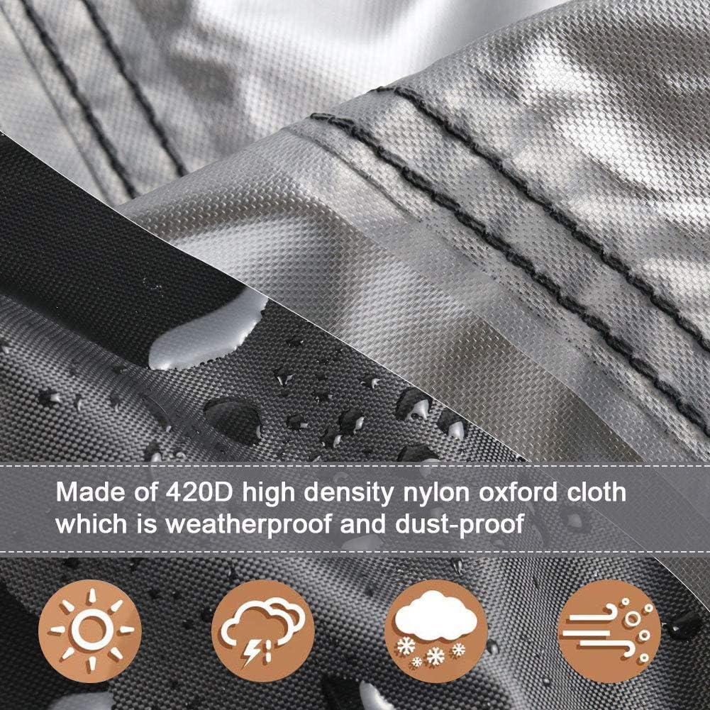 POMER Patio Furniture Covers, 48inch Round Bar Height Table Chair Set Cover Waterproof Outdoor Table Cover for Garden Furniture Set - 48" D x 28" H