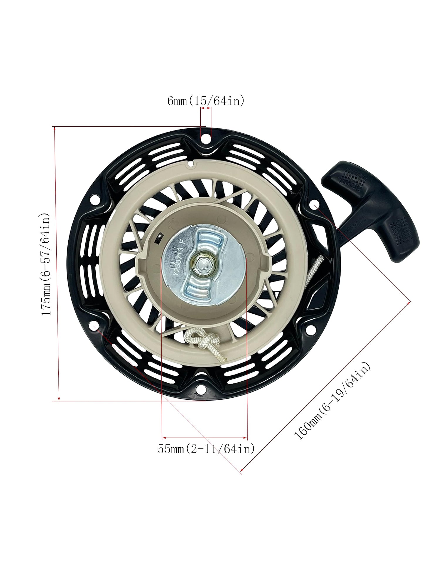 YAMAKATO 212 196 224 208 cc Recoil Pull Start Assembly w/Pulley Cup for Predator Champion Coleman Honda Westinghouse Firman Ryobi Simpson 5.5 6.5 hp Small Engines etc.