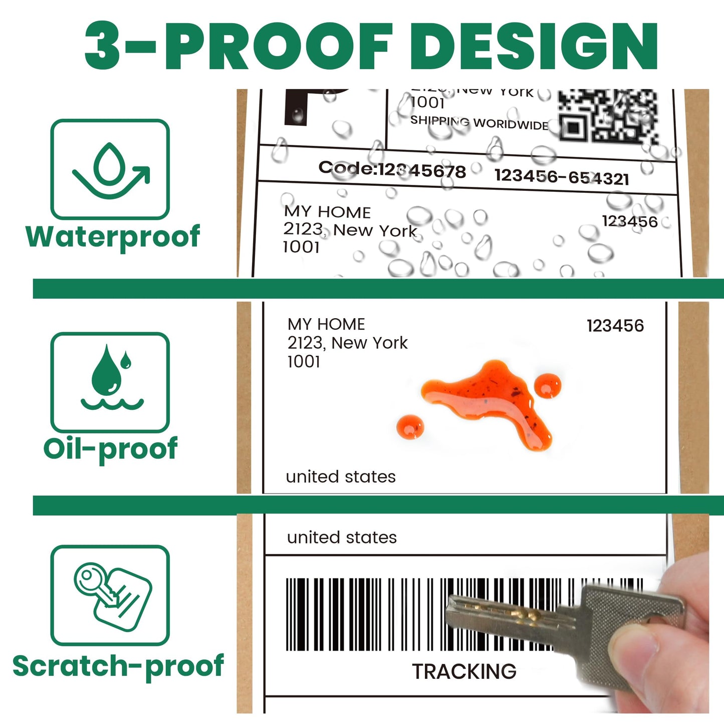 TAPEBEAR 4x6 Direct Thermal Labels Fan-Fold 1000Labels, Top-Coated, Waterproof Oilproof, Scratch Resistant, BPA/BPS-Free, Address White Blank Shipping Labels Clearly Printed for Small Business