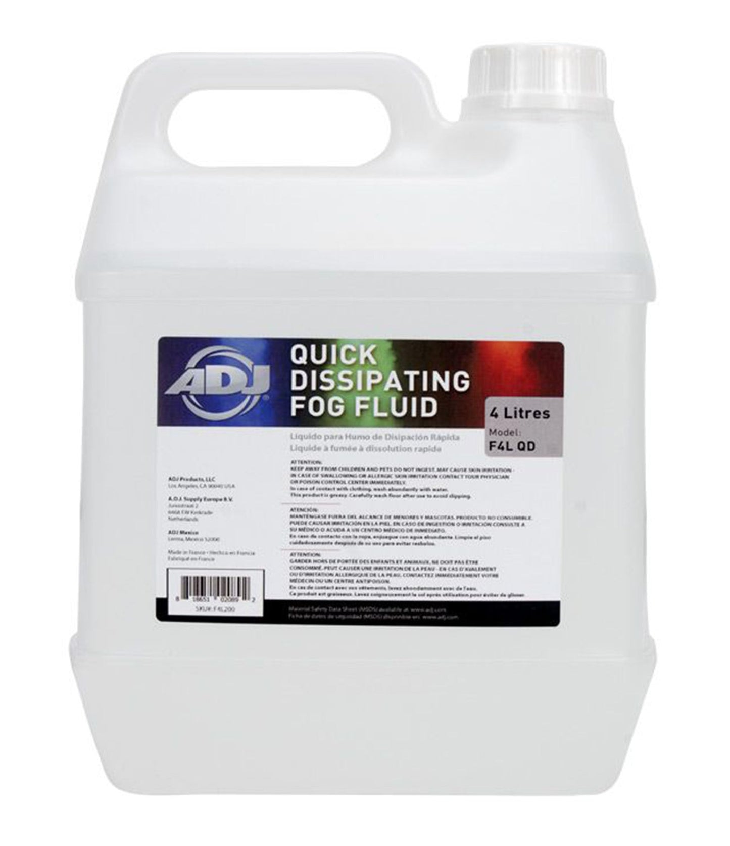 ADJ F4L-QD 4 Litre Fast Dispersing Fog Fluid - Water Based