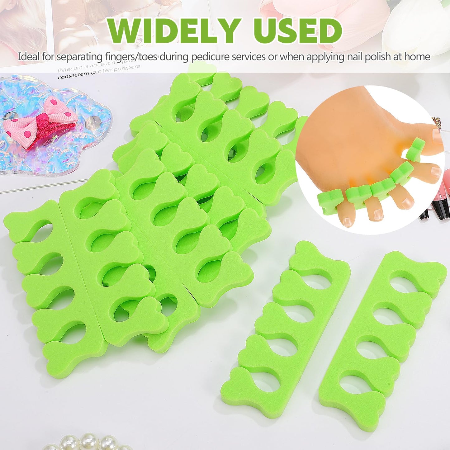Beavorty 100 Pairs Foam Toe Separators Finger Toe Spacers Disposable Toes Dividers for Nail Art Manicure Polish Pedicure DIY Tools