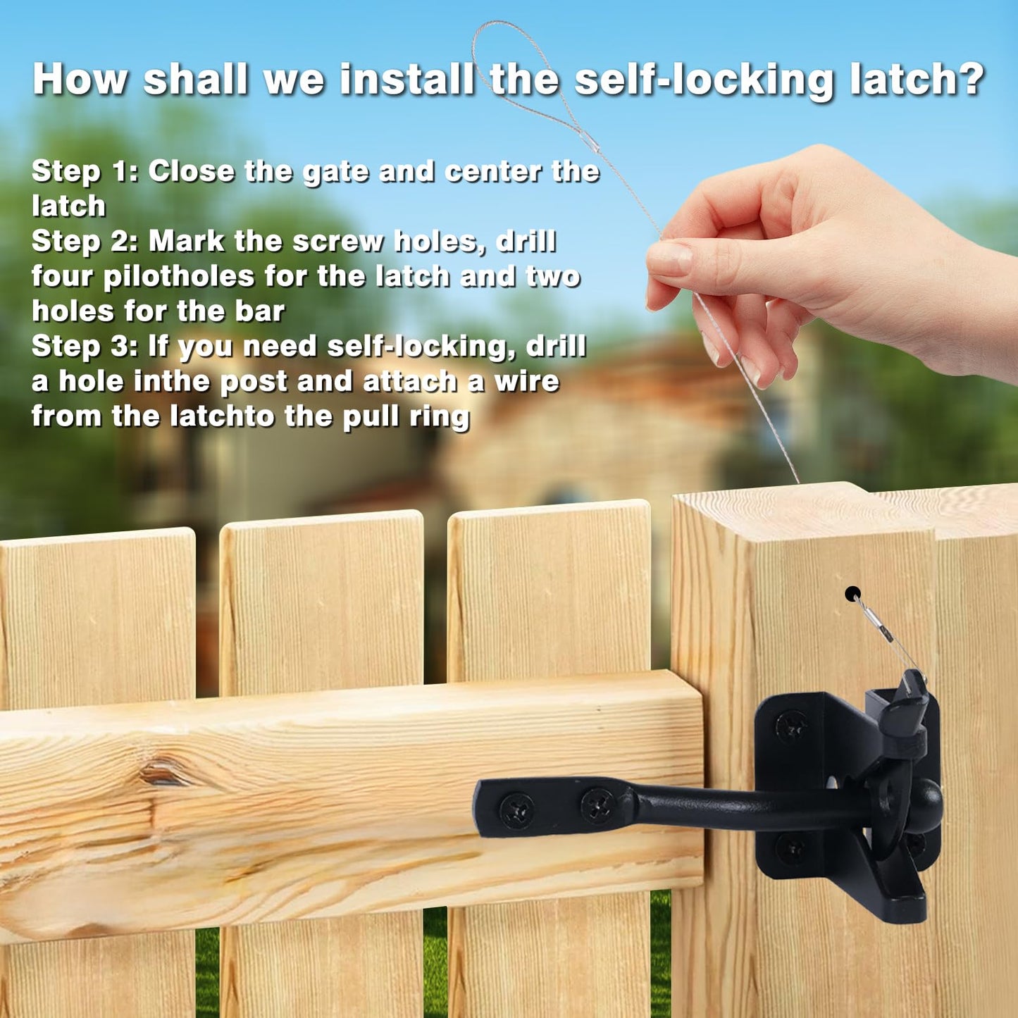 Anti Sag Gate Corner Brace Frame Kit - 1Set,Frame Hardware Kit with Self Locking Gate Latch,Heavy Duty Gate Corner Brace Bracket for Wooden Gate Fences,Shed Doors,Wood Windows,Corral Gates
