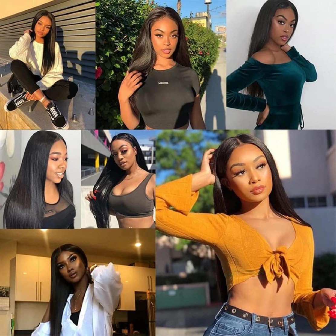 Straight Human Hair 3 Bundles 10 10 10 Inch Short Virgin Hair Weave Bundles Human Hair Straight Bundles for Women Human Hair Bundles Remy Weft Hair Extensions Natural Black Straight Bundles Human Hair