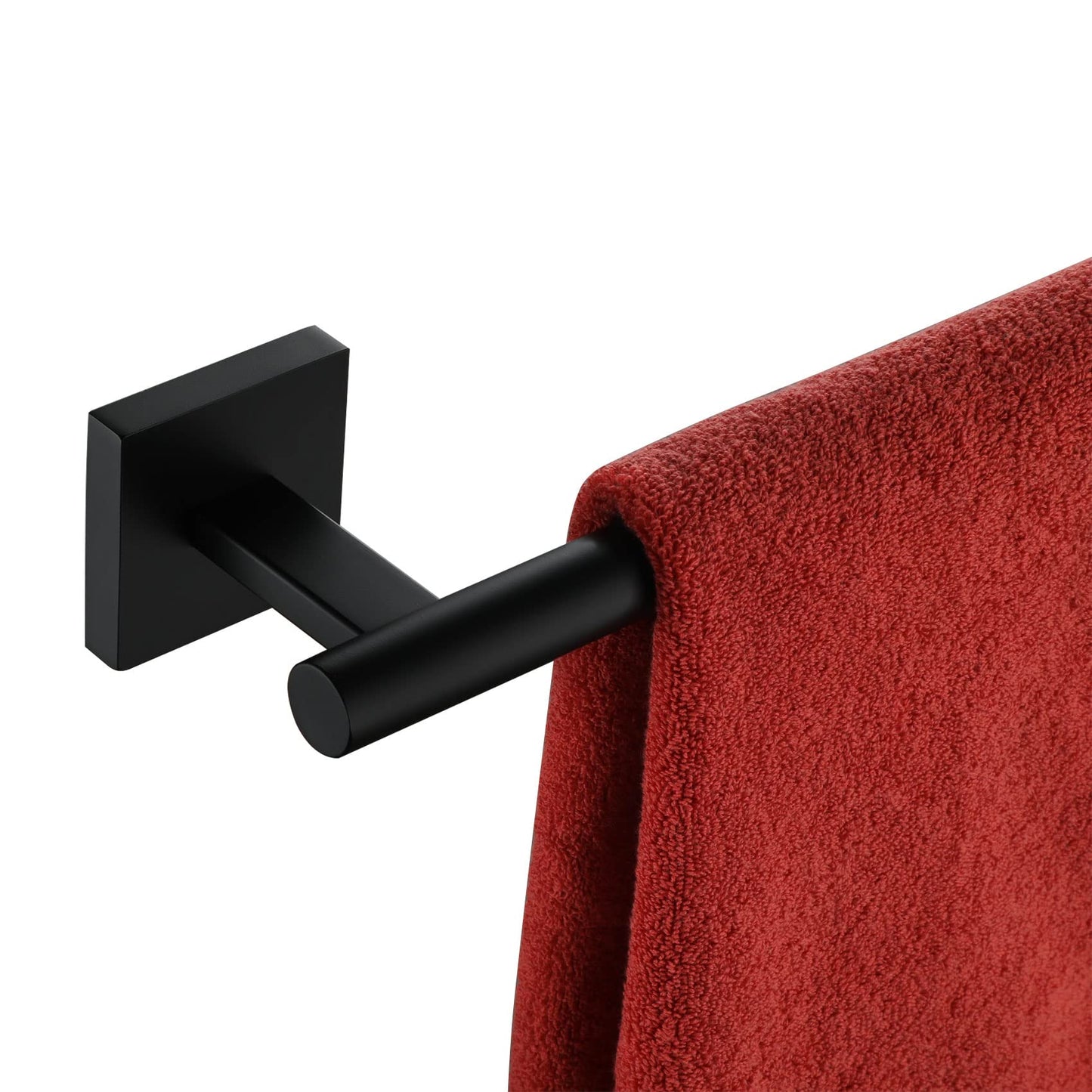 KOKOSIRI Towel Rails Bathroom Towel Bars Matte Black 24 Inch Bath Towel Holder for Cabinet Kitchen Wall Stainless Steel B4005BK-L24