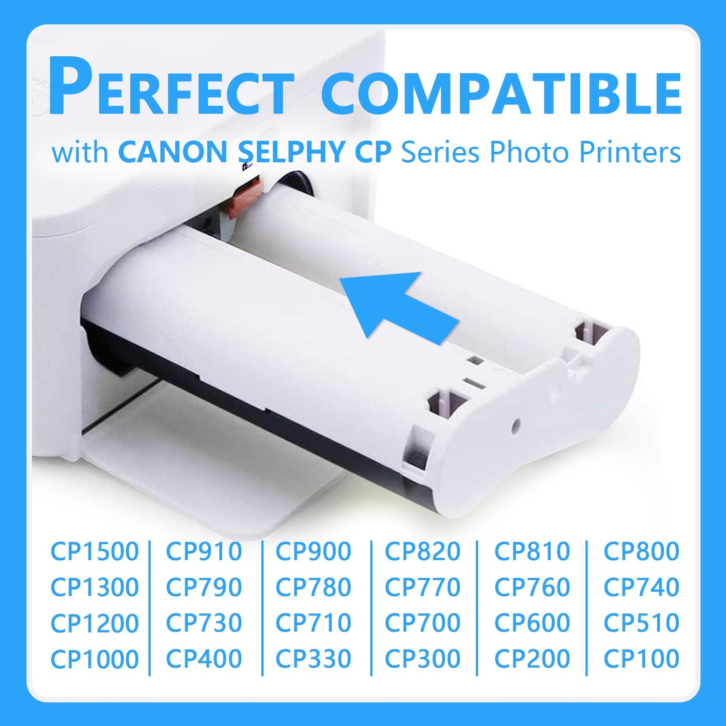 KP-108IN Ink and Paper Set Compatible with Canon Selphy CP1500 CP1300 CP1000 CP1200 CP910 KP108 3Color Ink Cartridge and 108 Sheets 4x6 Photo Paper Replace for Canon Selphy KP-108IN CP800 CP810