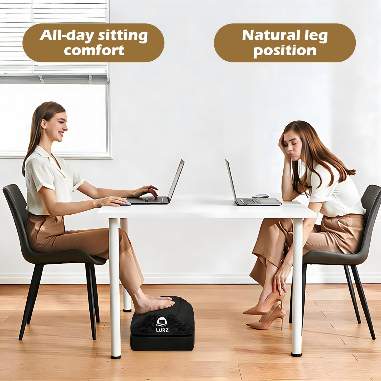 Ergonomic Foot Rest Under Desk for Office desk accessories – Adjustable Height Memory Foam Foot Stool Under Desk for home Office Chair & Gaming Chair – for Back & Hip Pain Relief
