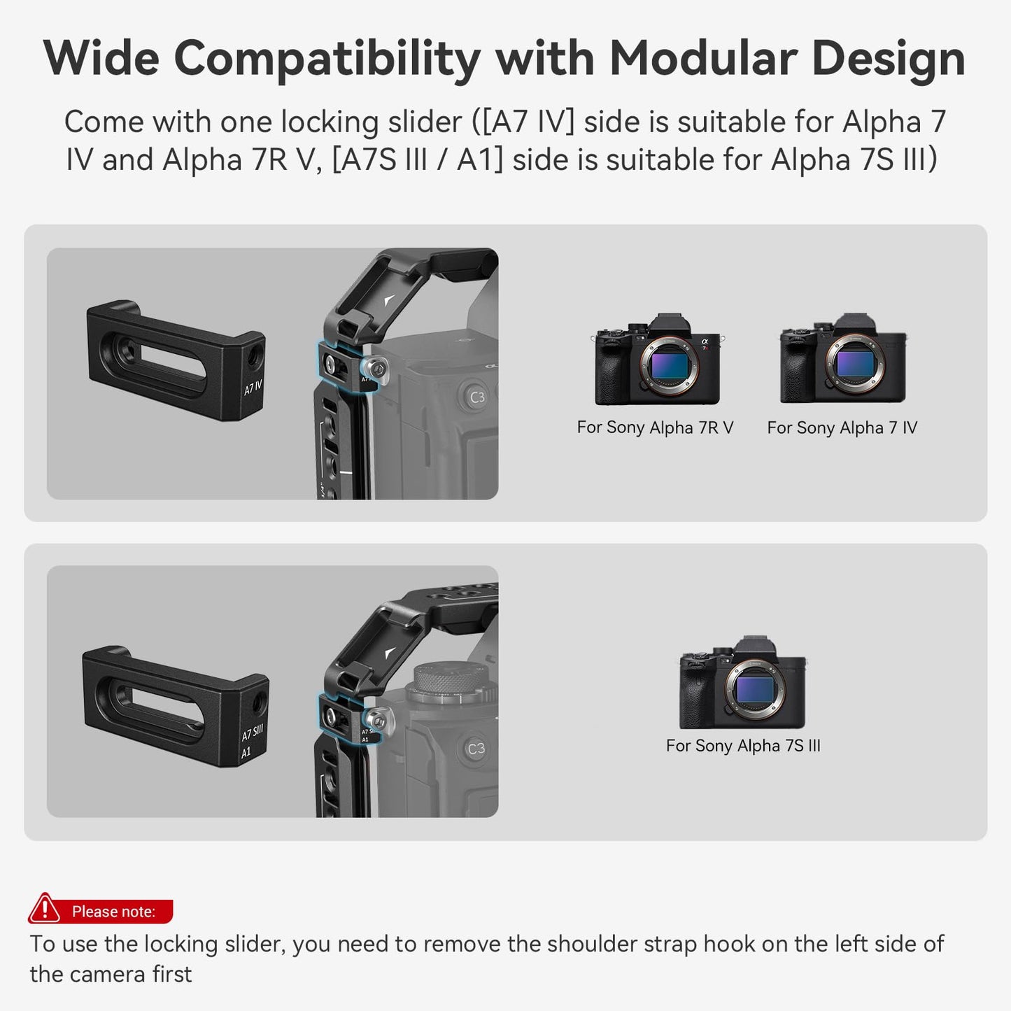 (Upgraded Version) SMALLRIG Cage Kit for Sony Alpha 7 IV/Alpha 7 S III, A7 IV A7S III Cage with Top Handle and Cable Clamp for HDMI - 3668B