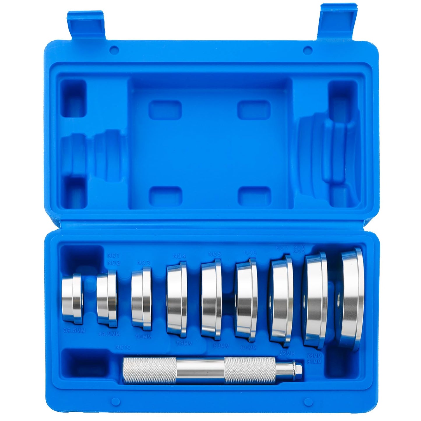NYXOVA Bearing Press Kit, 10pc Universal Bearing Race and Seal Bushing Install Set With 9 Adapters for Bearing Installation