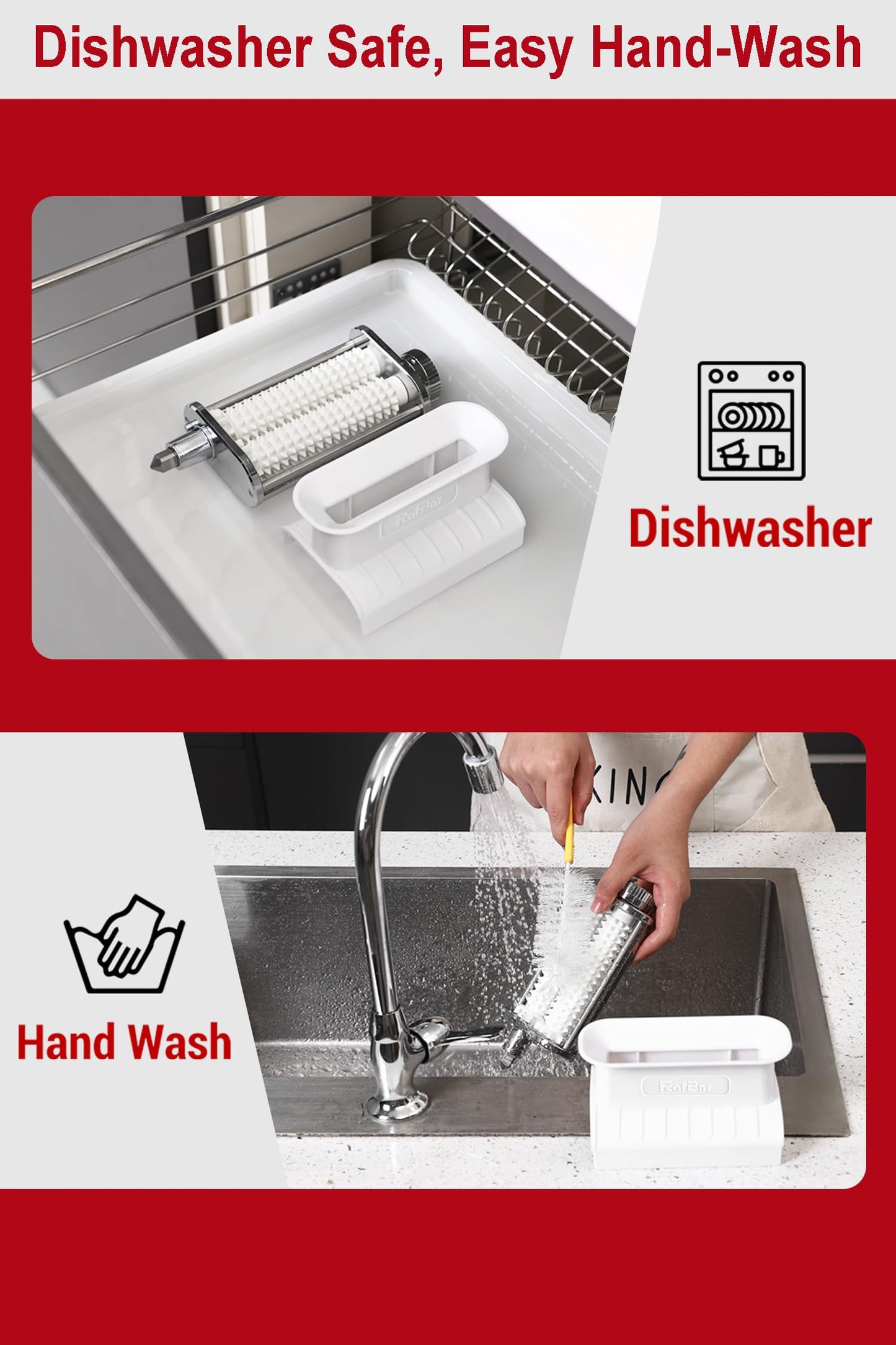 Meat Tenderizer Attachment for KitchenAid, Tenderizer Machine for Kitchen aid & Cuisinart Stand Mixers, Stainless Steel Meat Tenderizer Tool, All Parts Dishwasher Safe