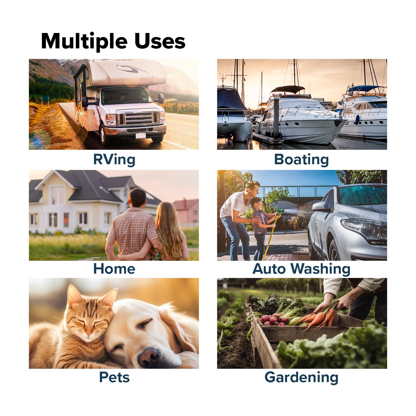 Camco TastePURE 50-Ft Water Hose - RV Drinking Water Hose Contains No Lead, No BPA & No Phthalate - Features Reinforced Design & Crafted of PVC - 1/2” Inside Diameter, Made in The USA (22753)