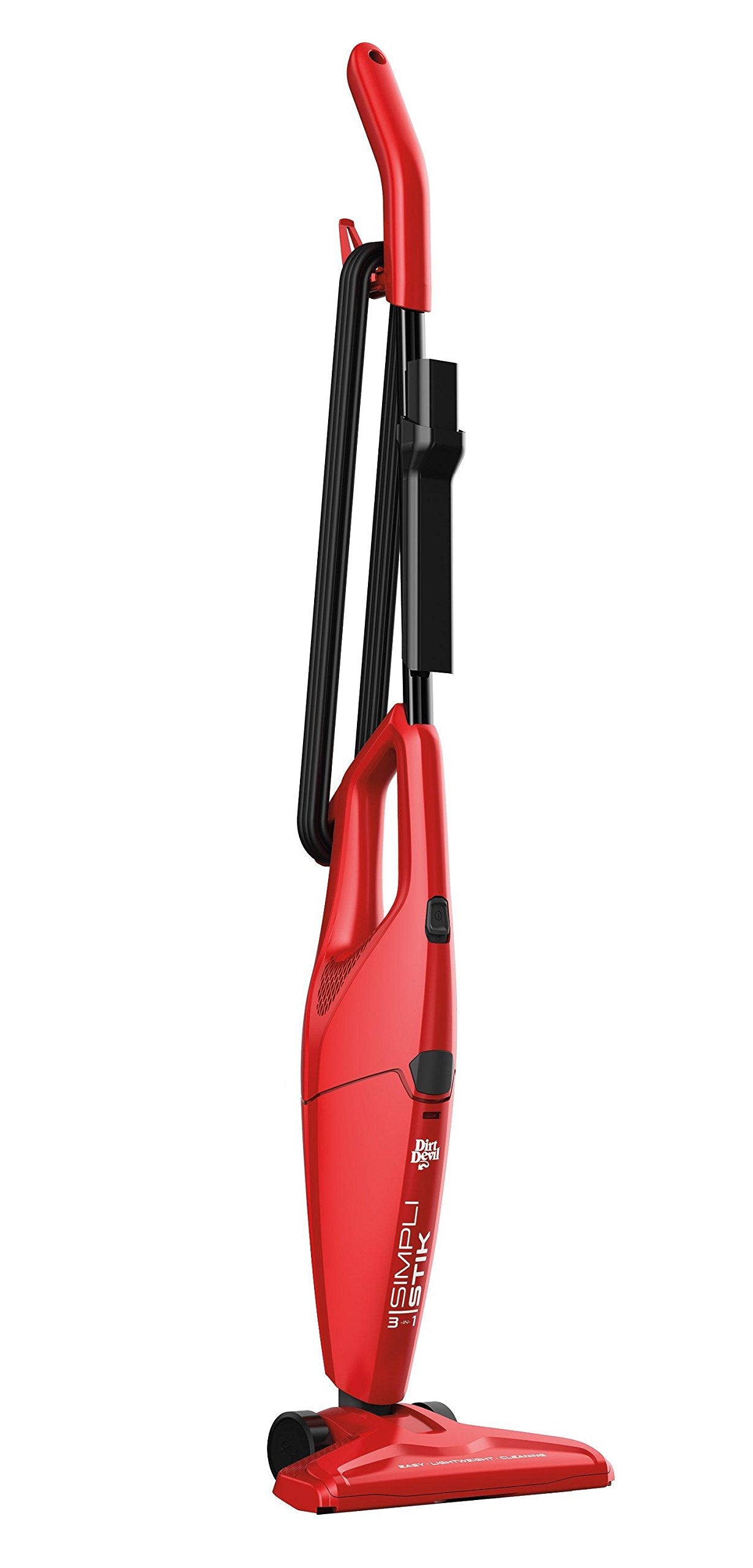 Dirt Devil Simpli-Stik Vacuum Cleaner, 3-in-1 Hand and Stick Vac, Small, Lightweight and Bagless, SD20000RED, Red, 43 Inch