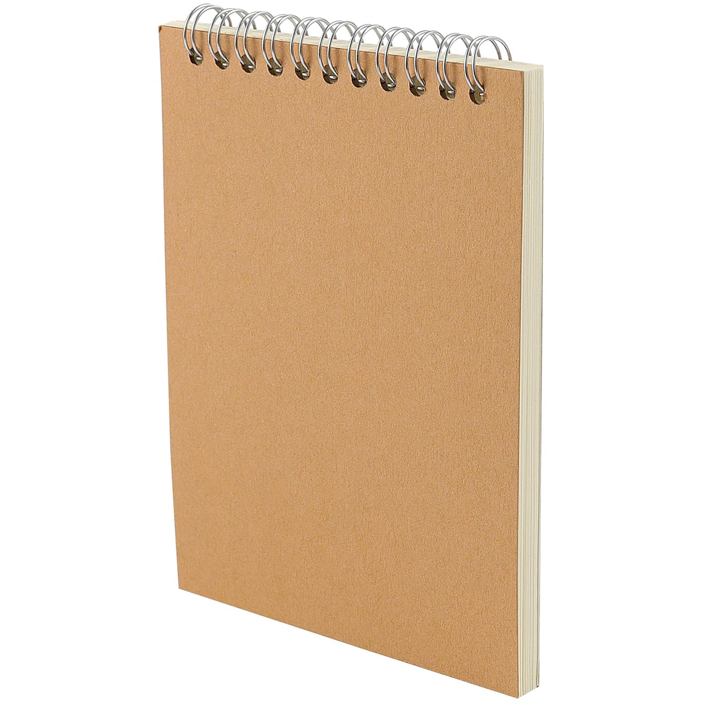 JOIKIT 30 Pack A6 Spiral Sketch Book, 4x6 Inch Spiral Bound Drawing Pad, Small Blank Steno Pads Kraft Cover Spiral Notebook for Sketching, Doodling, Painting, 60 Sheets/120 Pages, Brown