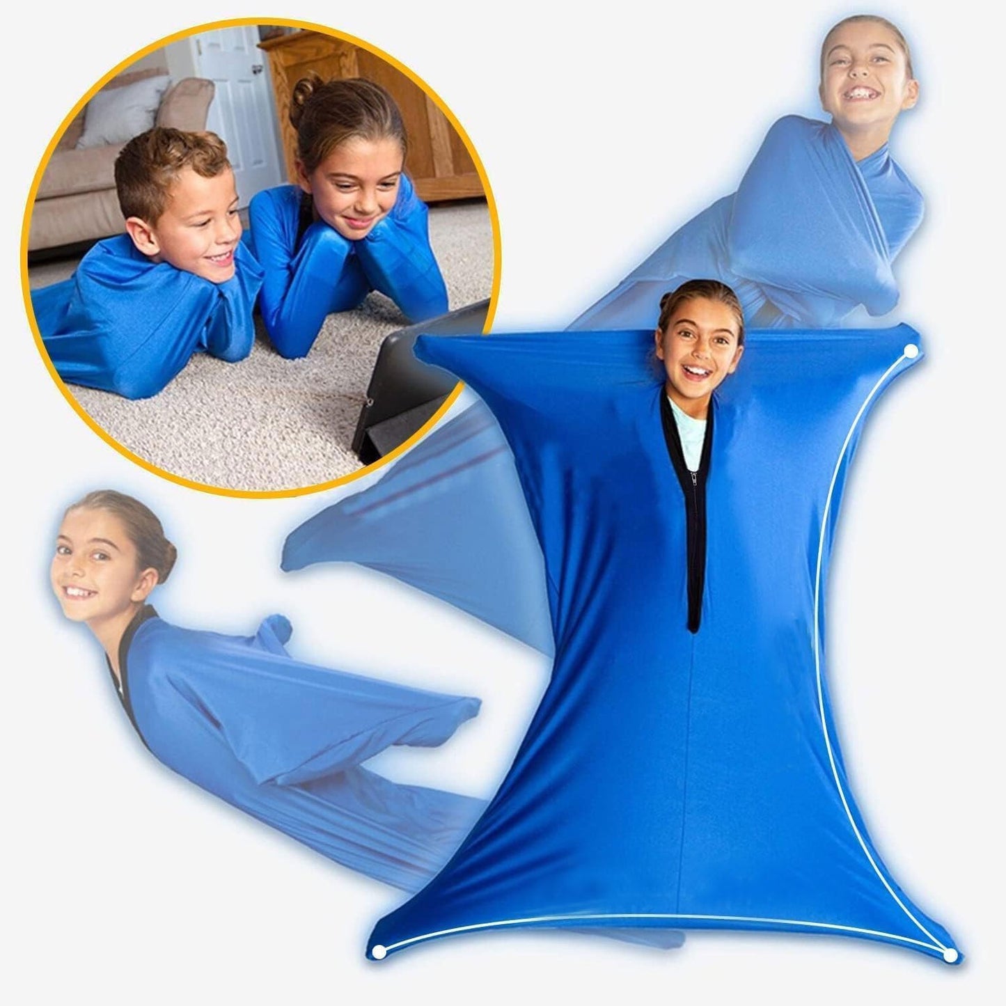 Sensory Body Socks for Autism,Helps Kids with ASD,Sensory Den Fidget Anxiety & Spatial Awareness Aids,to Relieve Stress,Self-Claming,Relaxing (Height 44-54 in)