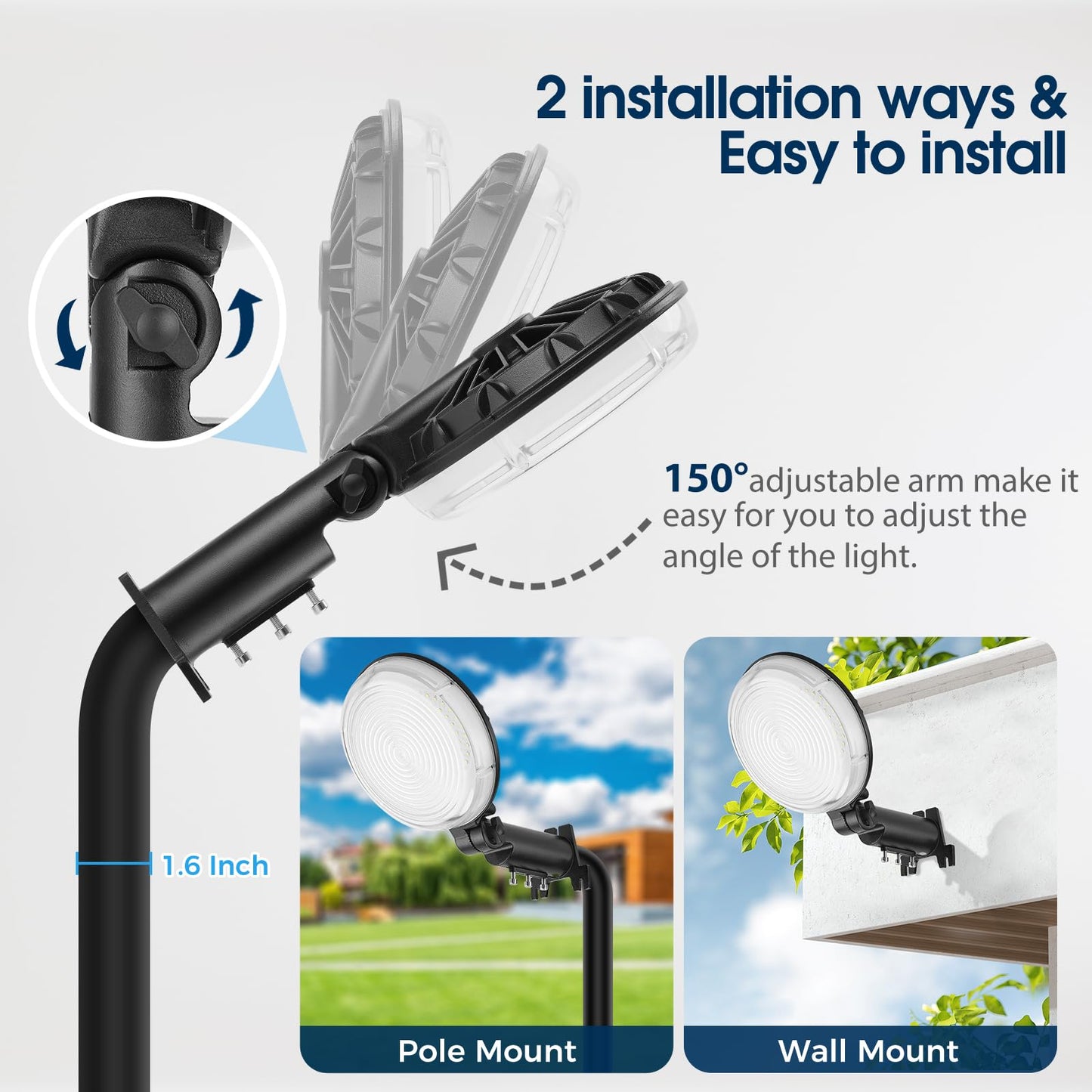 WILLGOTOP LED Barn Light 120W 2 Pack, 15000LM Dusk to Dawn Outdoor Lights, 6500K Daylight Yard Lights, IP66 Waterproof Street Lights for Farmhouse Garage Yard Warehouse Outdoor Security Light