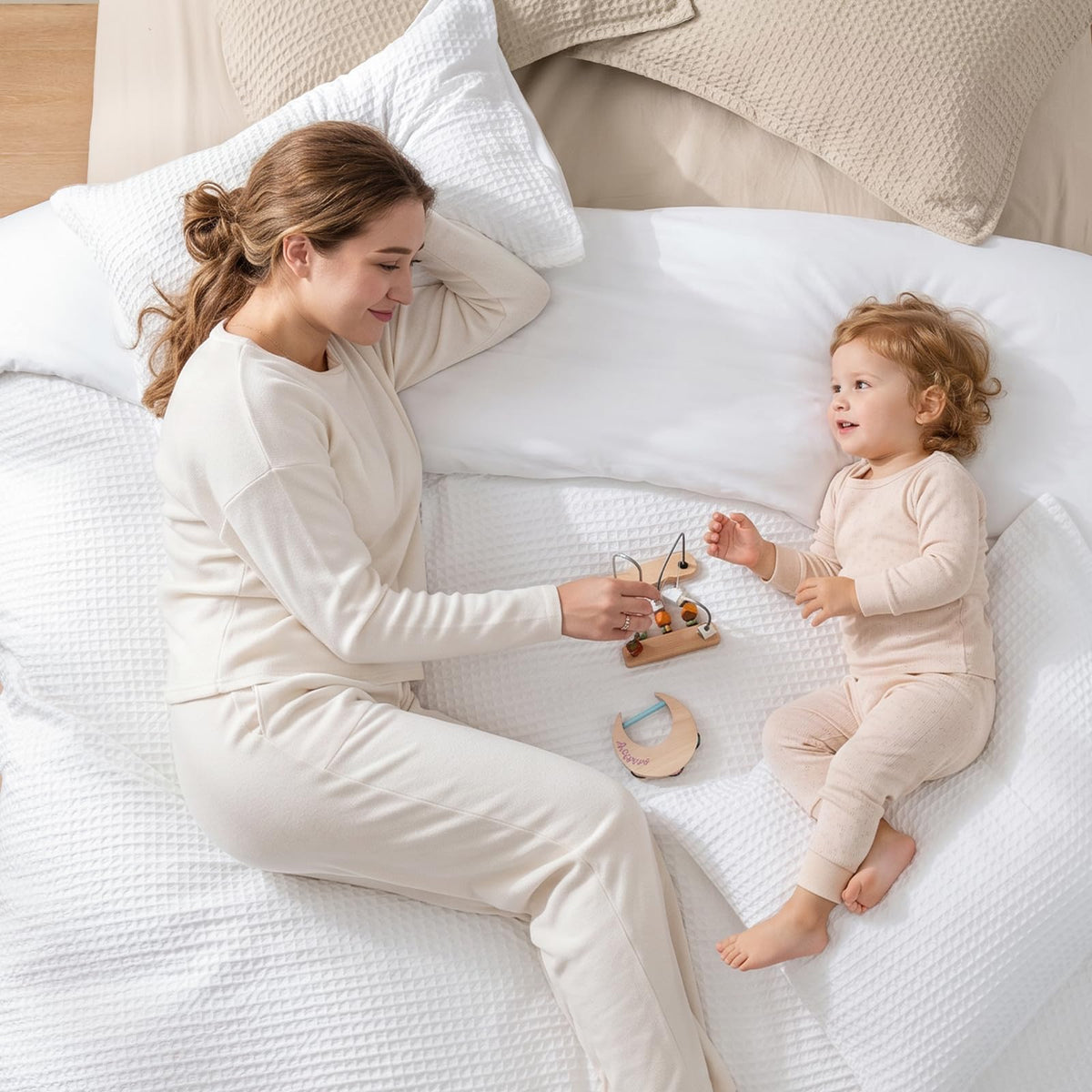 PHF Waffle Weave Duvet Cover Set Queen Size, No Snagging Ultra Soft Luxury Textured Comforter Cover for All Season 3pcs, Durable Bedding Duvet Set with 2 Pillow Shams, 90"x90", White
