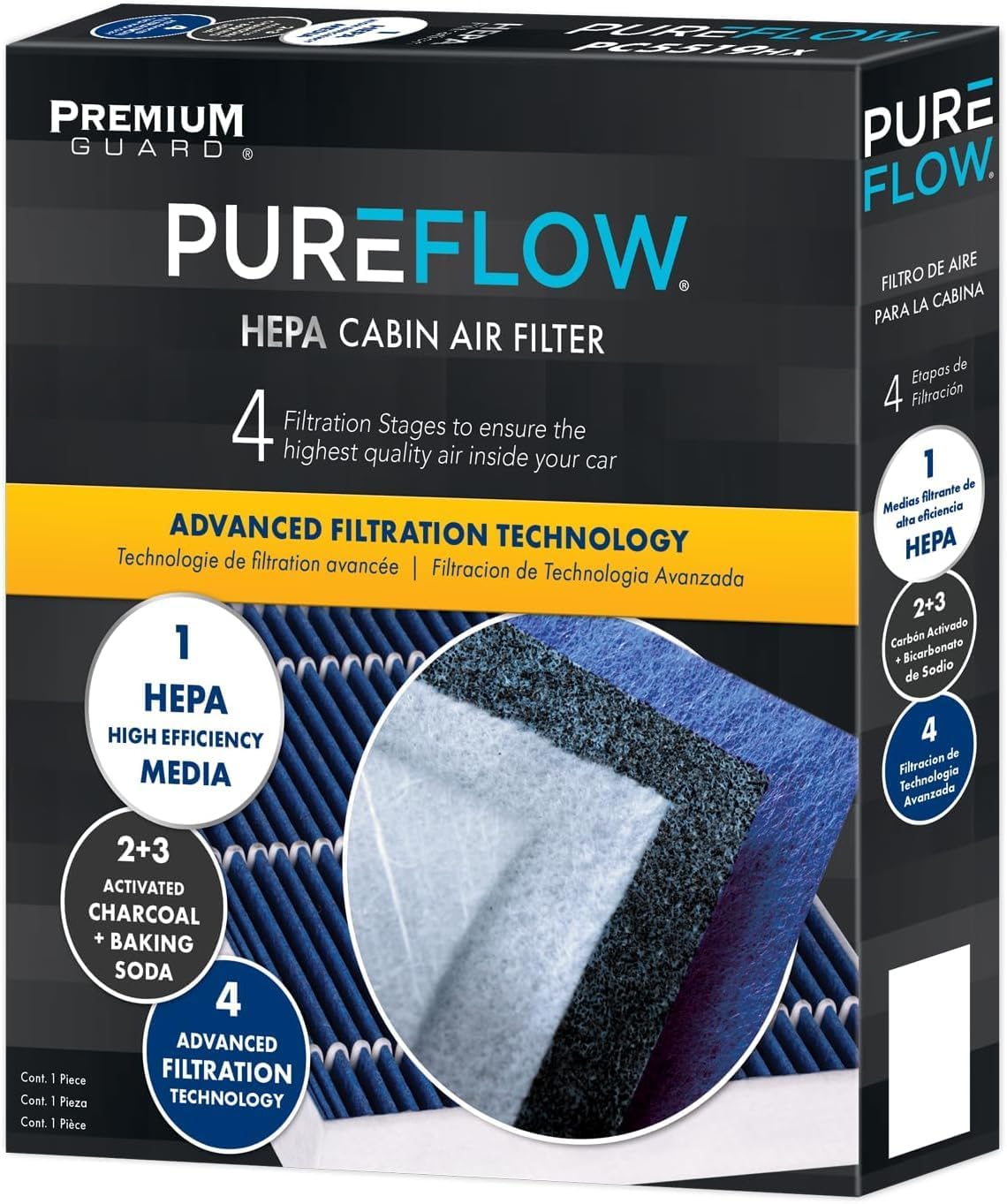 PureFlow HEPA Cabin Air Filter PC8214HX | Fits 2015-2025 Ford F-150, 2017-2025 F-250 Super Duty, F-350 Super Duty, 2018-2024 Expedition, 2017-2024 F-550 Super Duty