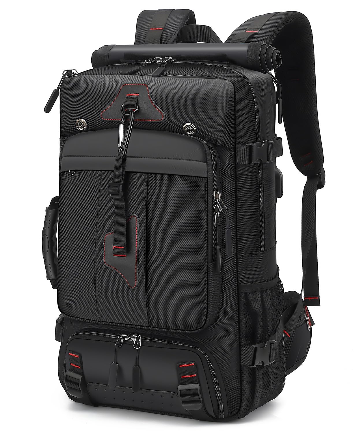 Mfinesun Travel Backpack for Men & Women, 35L Large Carry on Backpack Fit for 15 Inch Laptop Durable Convertible Duffle Bag with Shoe Compartment, Wet Pocket