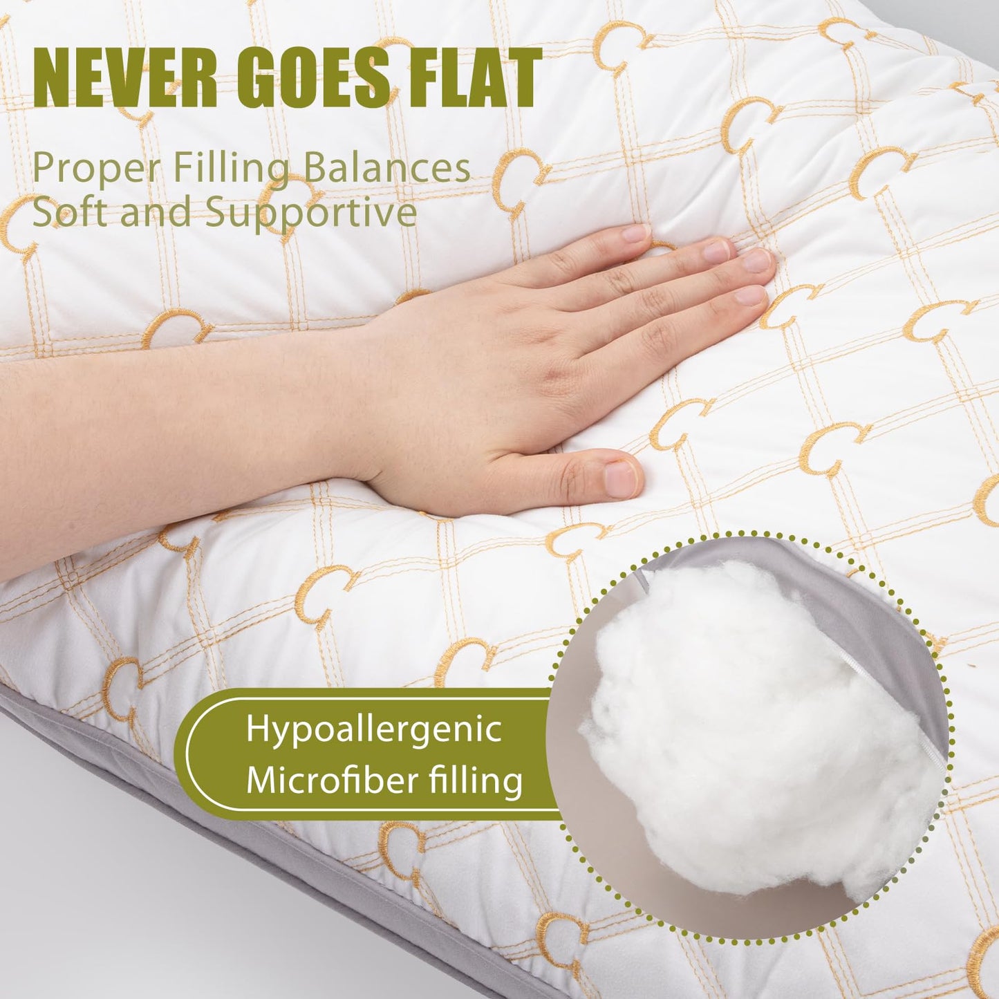Chilling Home Full Body Pillows for Adults with Washable Removable Pillowcase, Quilted Long Bed Pillows for Sleeping, Large Pillow for Pregnancy Women and Side Sleepers