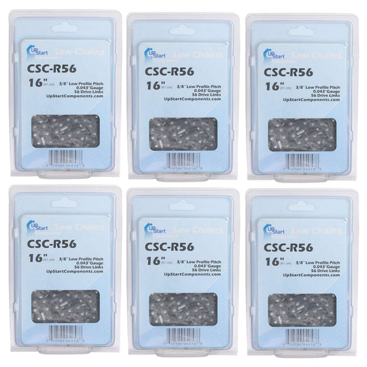 6 Pack 16-Inch Chainsaw Chain Replacement for Dewalt Dccs670x1, Echo Cs 330t, Makita Ea3201s, Dewalt Dccs690m1, Dewalt Dccs690b, Dewalt Dccs690h1, Dccs690, Dccs690x1-3/8" Pitch, 043" Gauge,56 Links